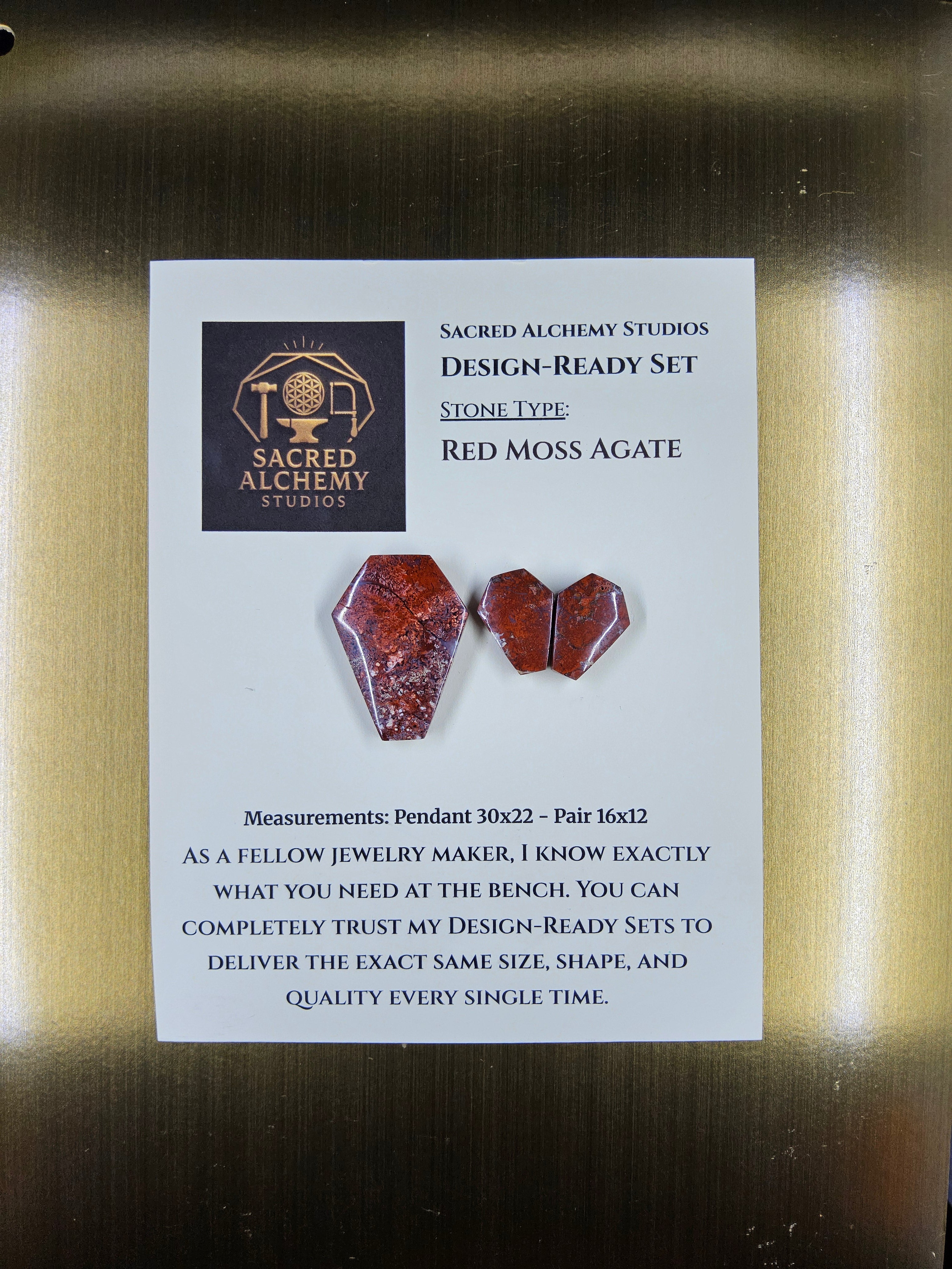 Coffin Shape - Red Moss Agate - Design-Ready Set by Sacred Alchemy Studios