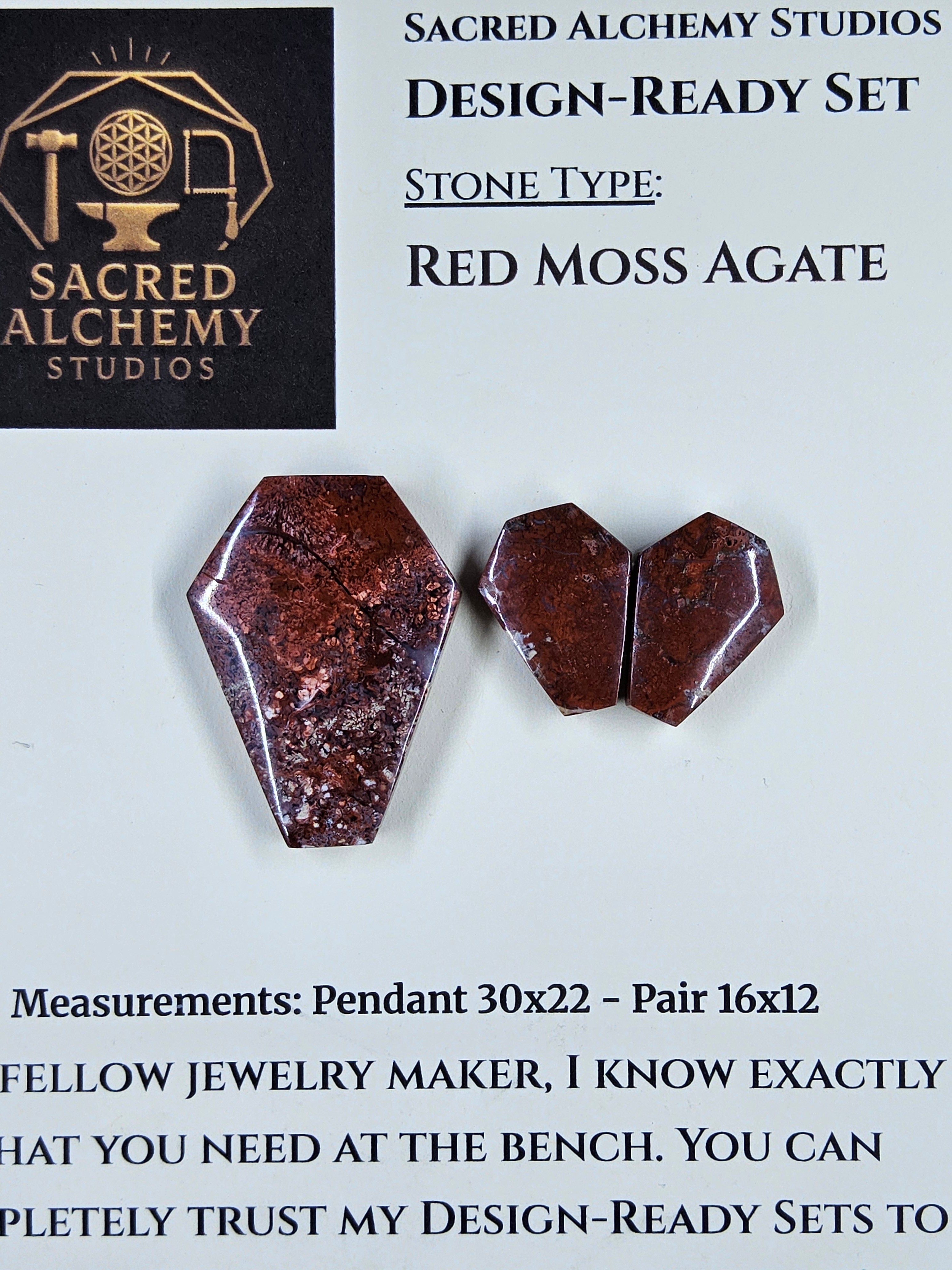 Coffin Shape - Red Moss Agate - Design-Ready Set by Sacred Alchemy Studios