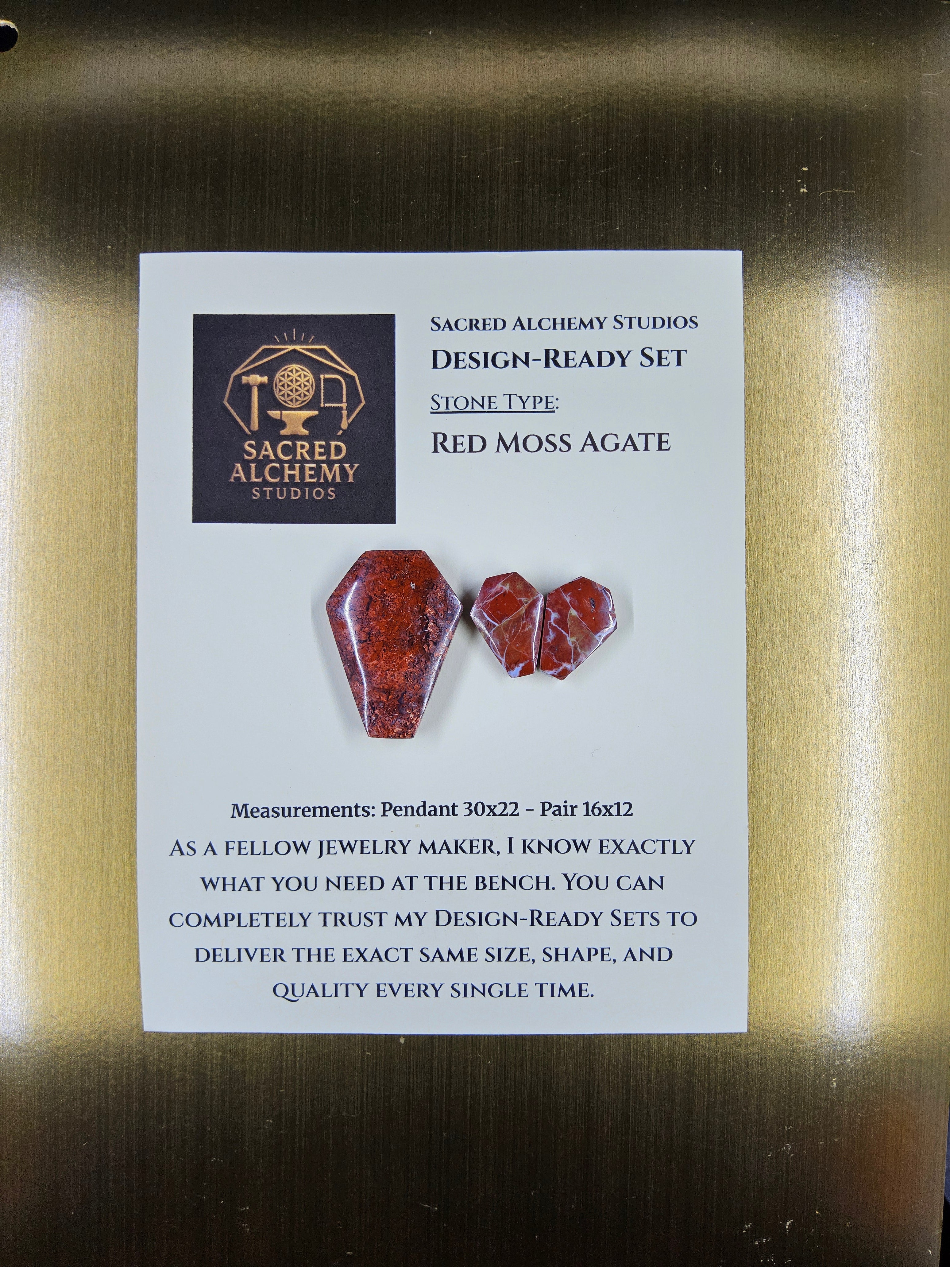 Coffin Shape - Red Moss Agate - Design-Ready Set by Sacred Alchemy Studios