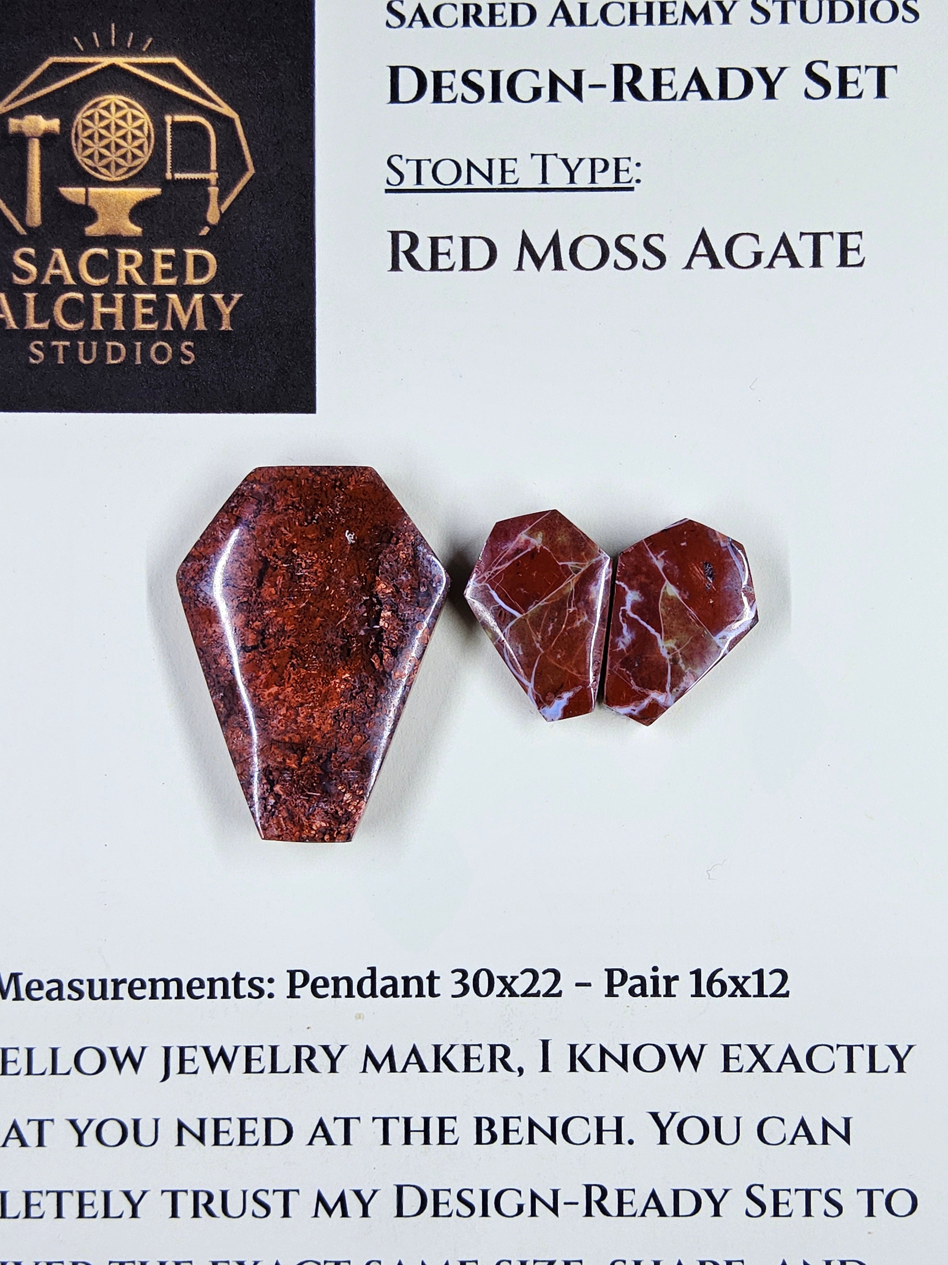 Coffin Shape - Red Moss Agate - Design-Ready Set by Sacred Alchemy Studios