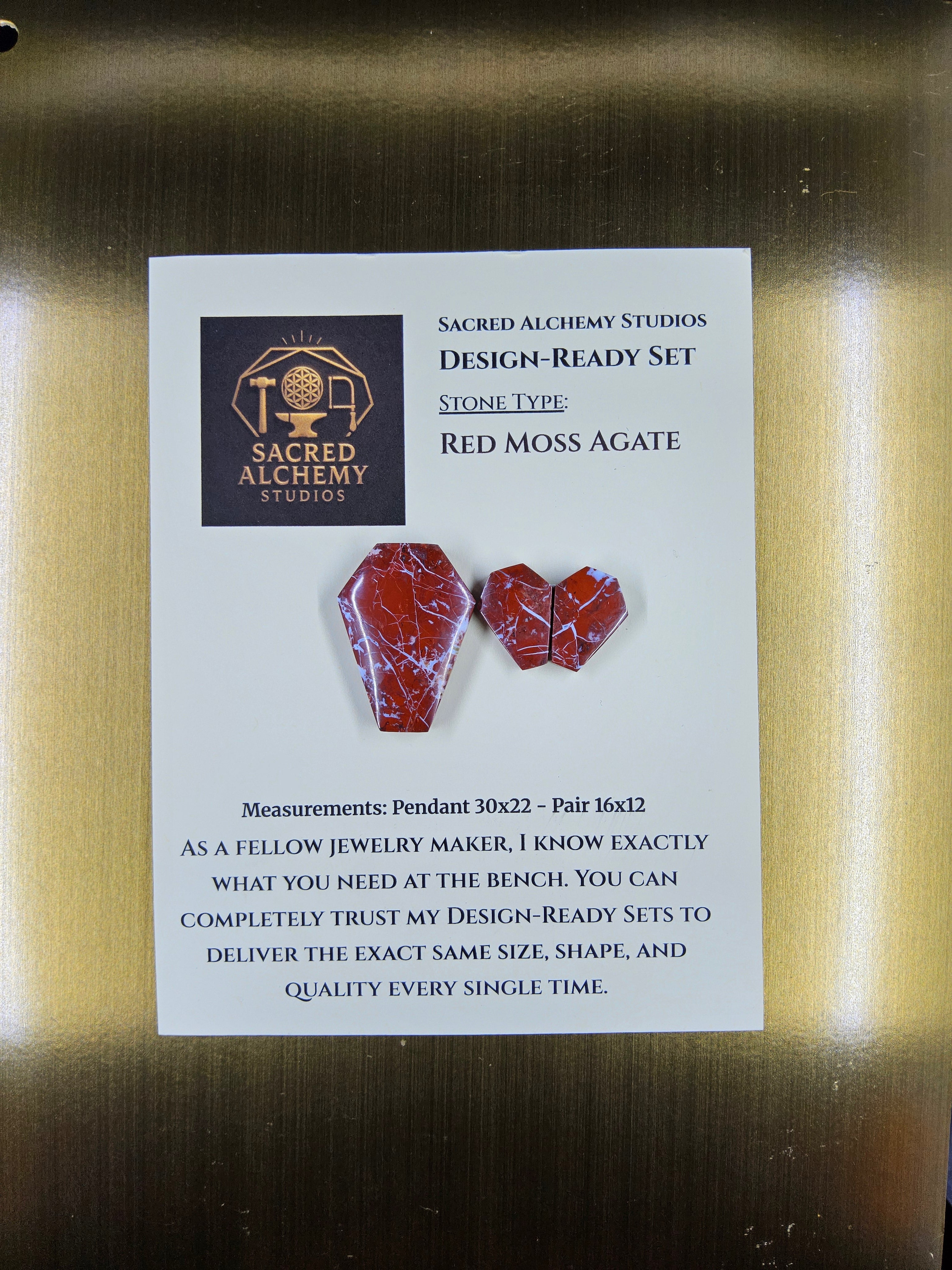 Coffin Shape - Red Moss Agate - Design-Ready Sets by Sacred Alchemy Studios