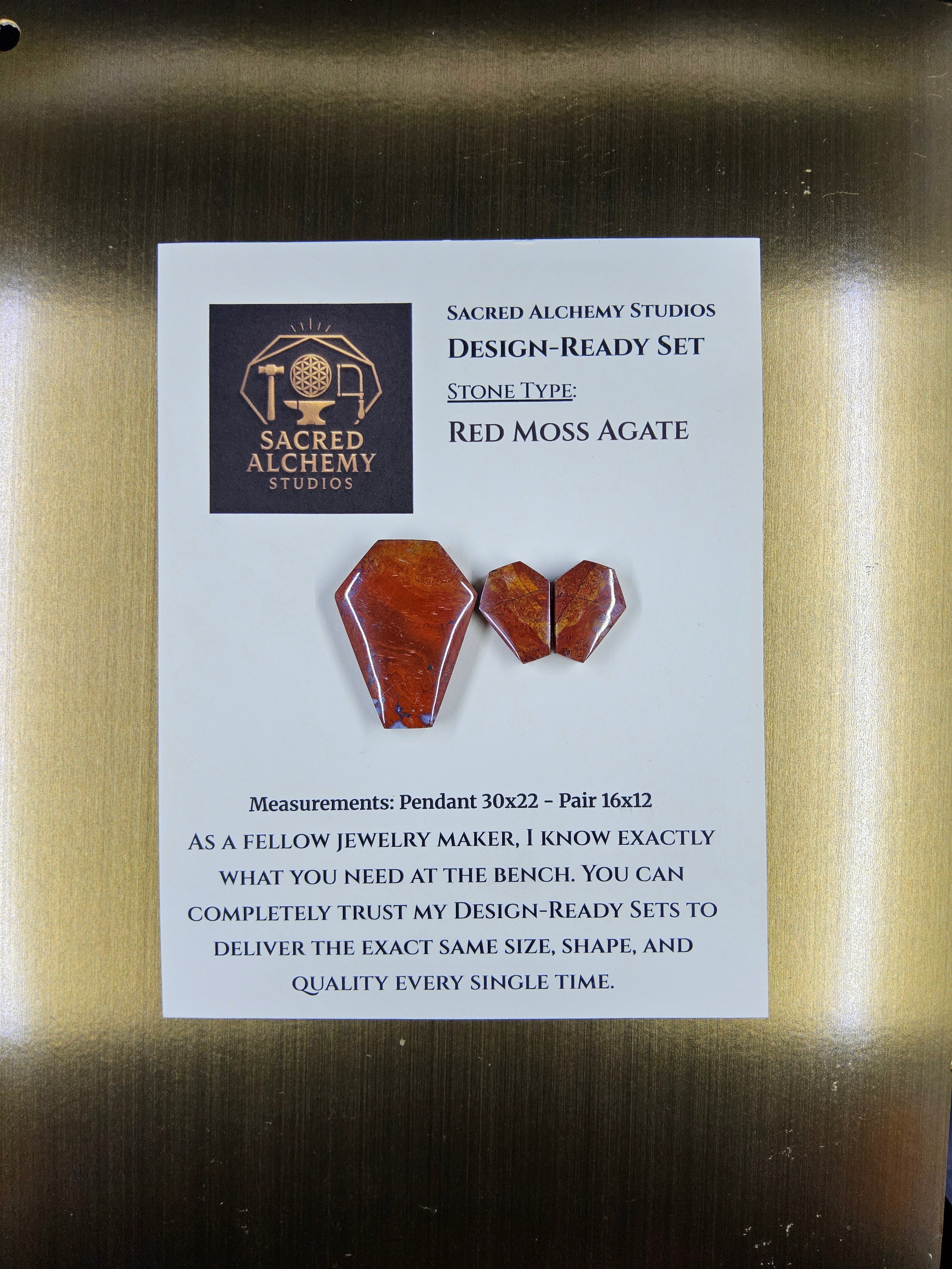 Coffin Shape - Red Moss Agate - Design-Ready Sets by Sacred Alchemy Studios