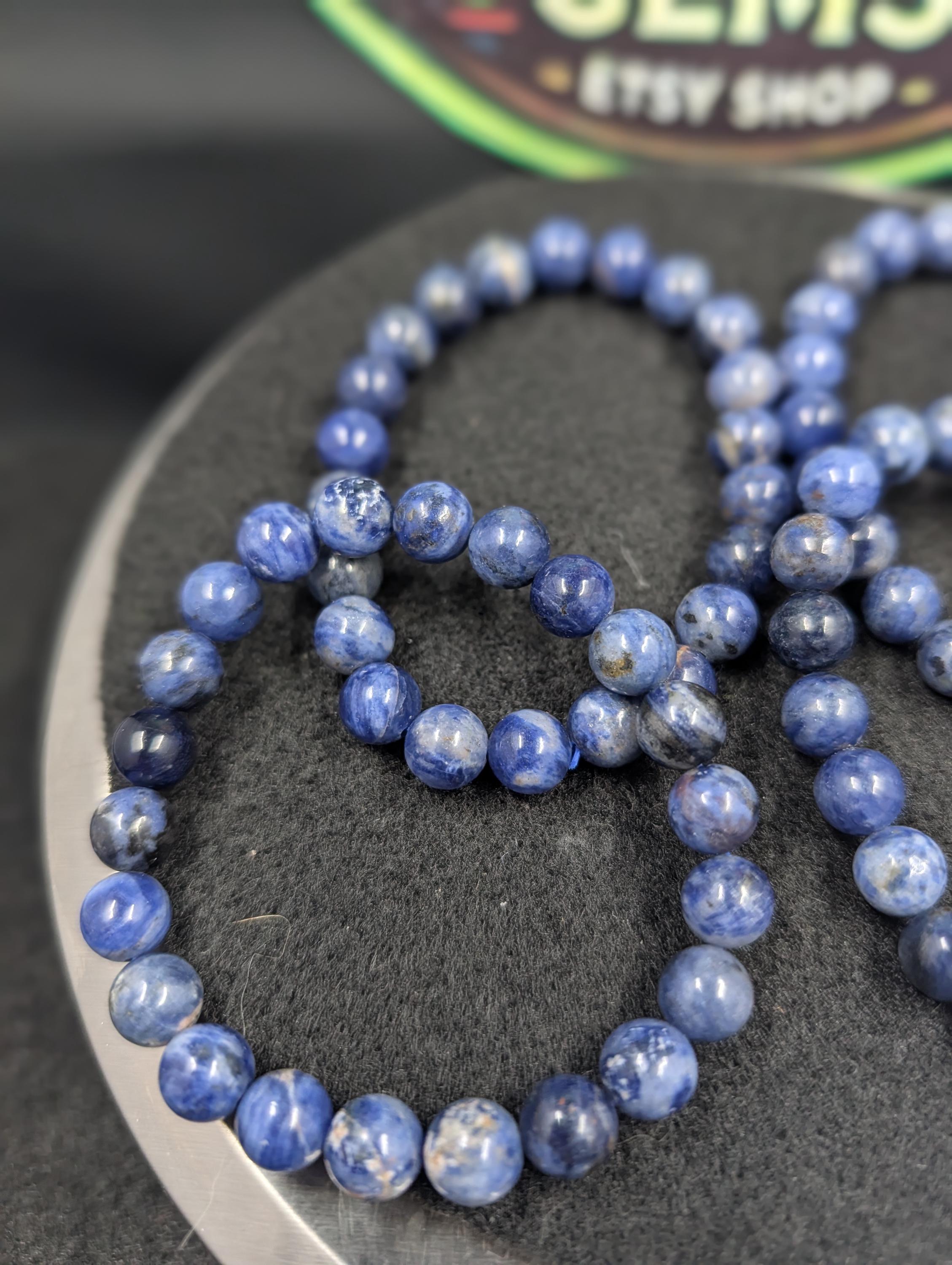 Sodalite Bracelet – 8mm Beads – Brazil - 1 pc by Sacred Alchemy Studios