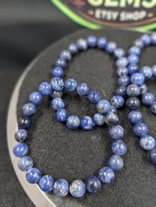 Sodalite Bracelet – 8mm Beads – Brazil - 1 pc