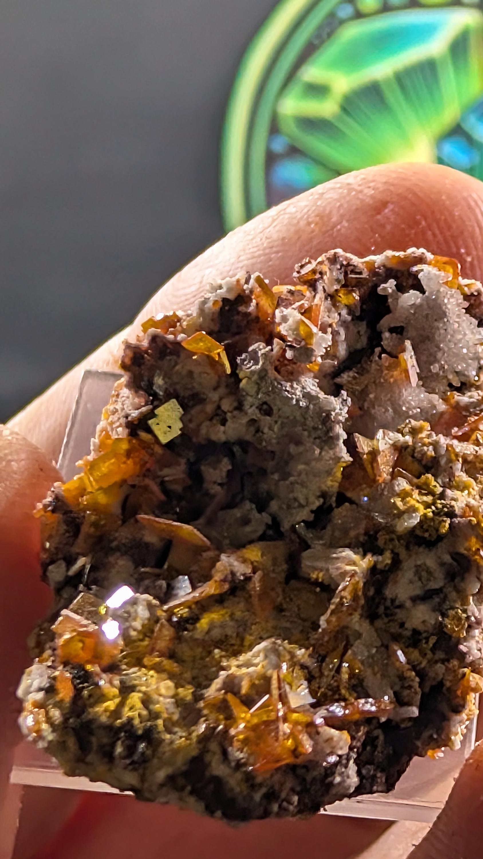 Wulfenite on Barite – Arizona - Rowell Mine, Maricopa County – Natural Specimen by Sacred Alchemy Studios