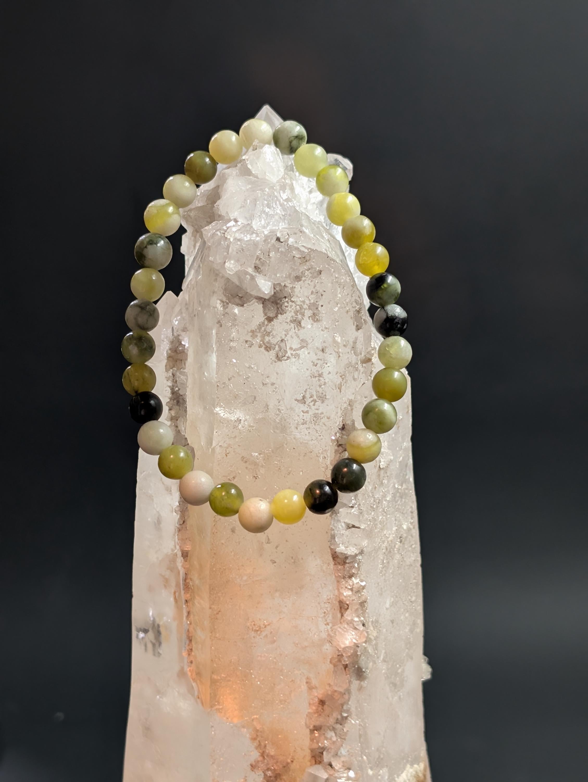 Serpentine – 6mm Bracelet – Natural Green Hues by Sacred Alchemy Studios