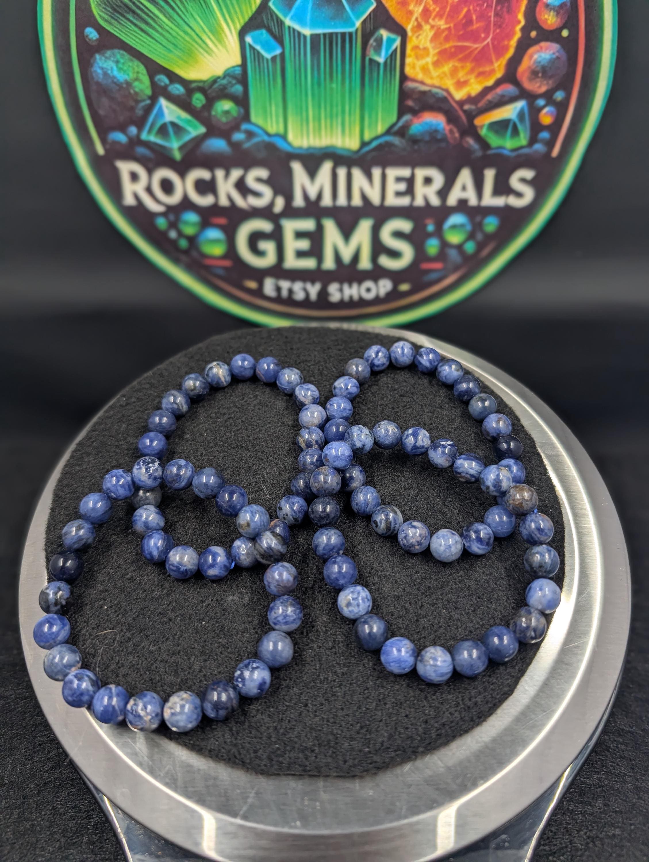 Sodalite Bracelet – 8mm Beads – Brazil - 1 pc by Sacred Alchemy Studios