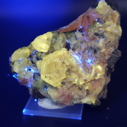 Barite & Cerussite on Galena – Morocco - Mibladen Mine