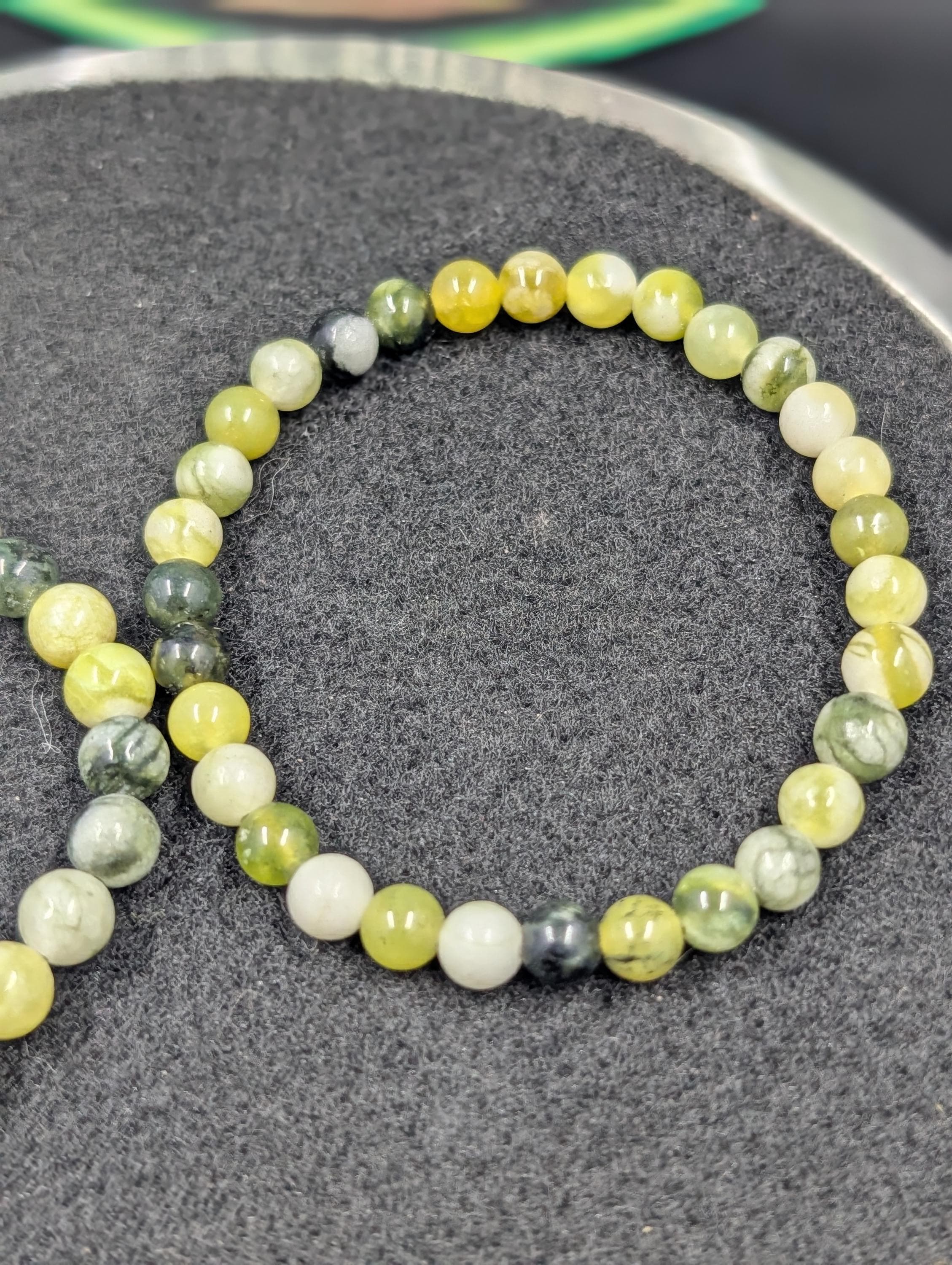 Serpentine – 6mm Bracelet – Natural Green Hues by Sacred Alchemy Studios