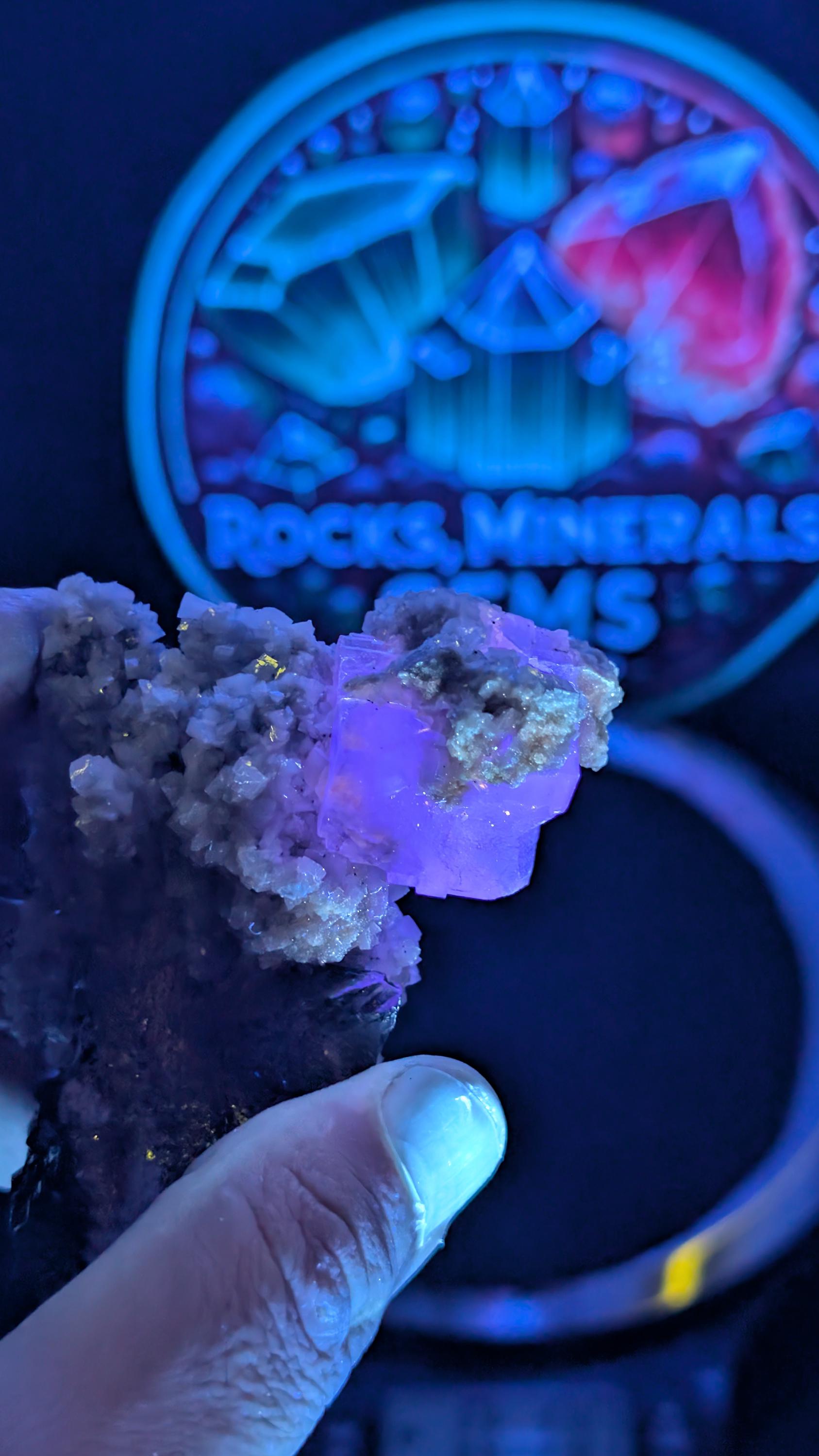 Sphalerite with Purple Fluorite on Dolomite by Sacred Alchemy Studios