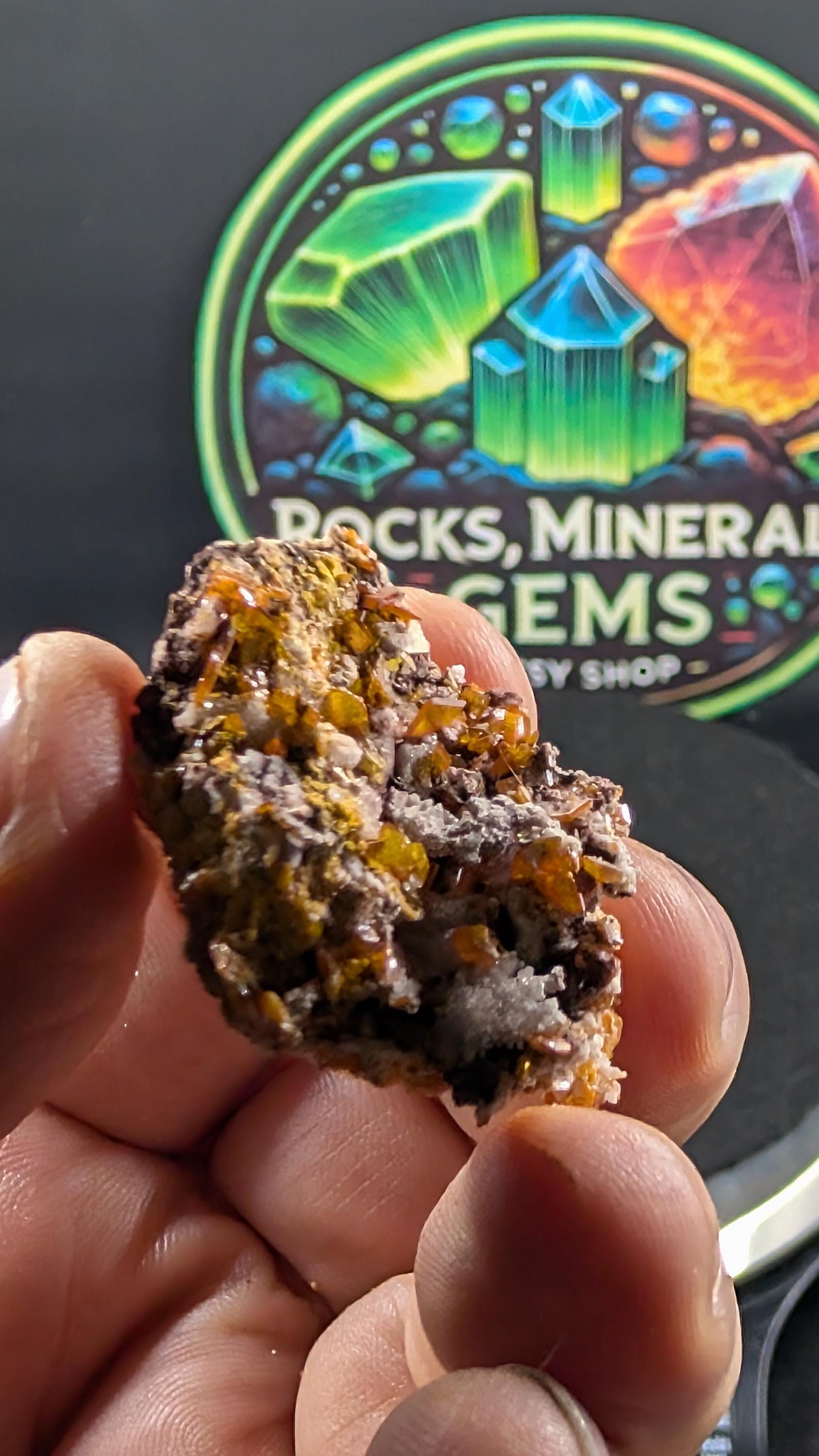 Wulfenite on Barite – Arizona - Rowell Mine, Maricopa County – Natural Specimen by Sacred Alchemy Studios