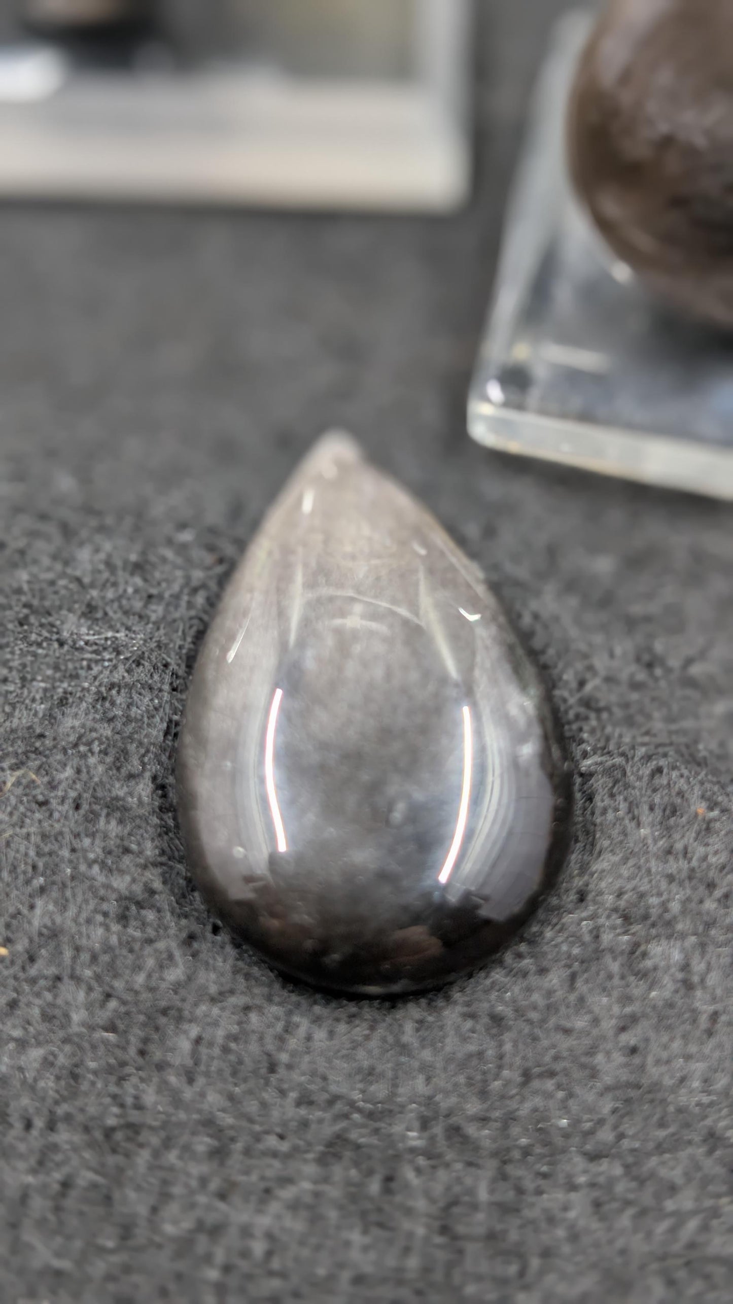 Obsidian - Silver Sheen  - Mined in Guadalajara - 1 Cabochon - Natural Metallic Luster