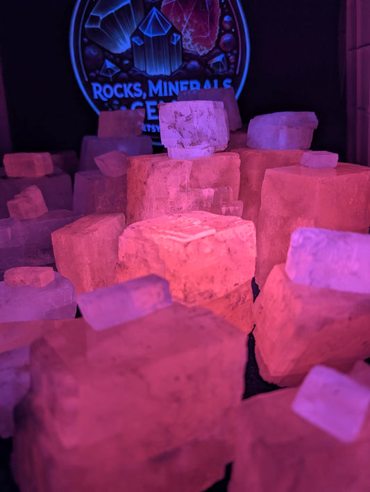 Calcite – Challenger Cave, Nuevo León, Mexico – Rare Fluorescent & Phosphorescent - 200 grams