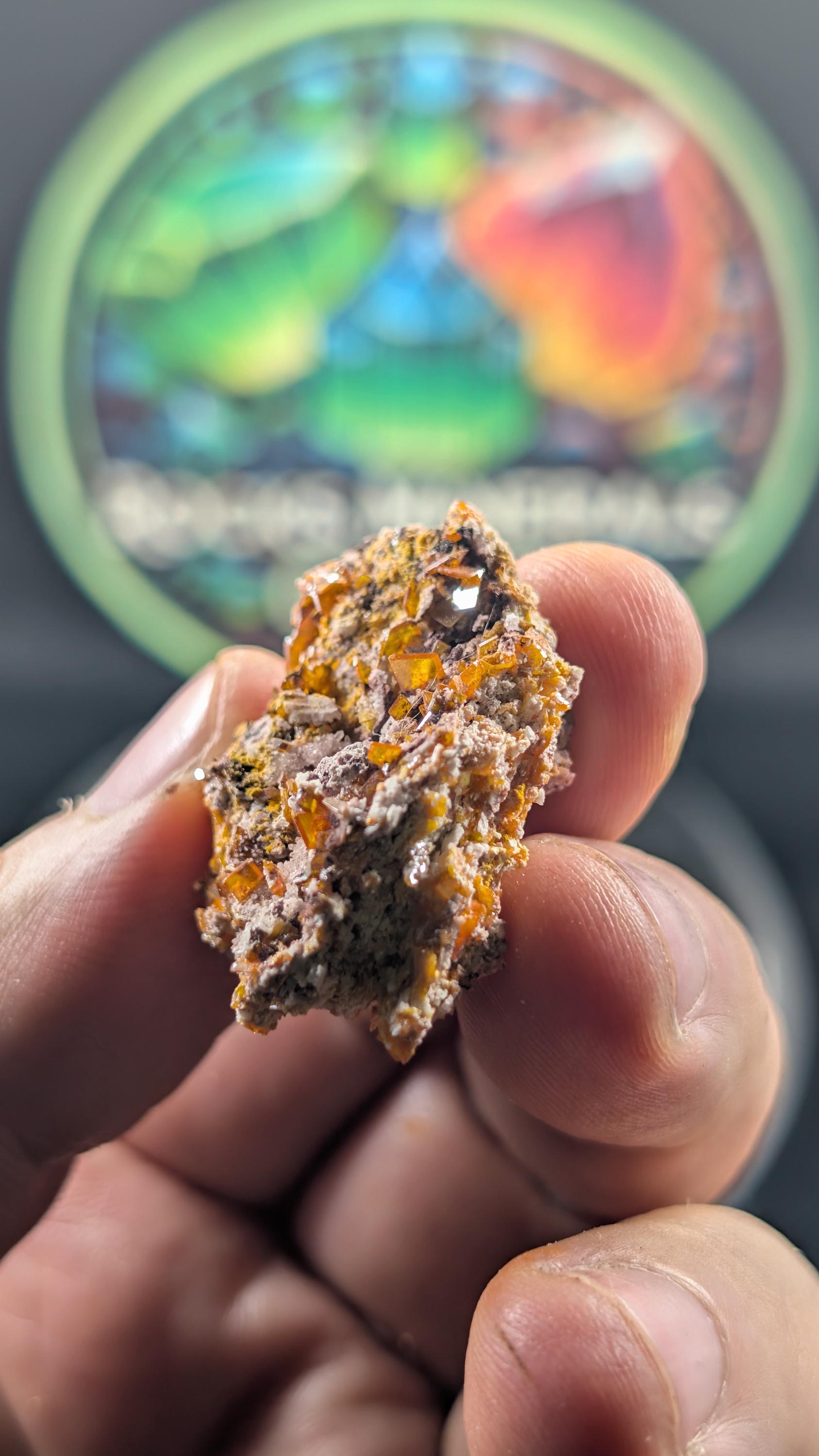 Wulfenite on Barite – Arizona - Rowell Mine, Maricopa County – Natural Specimen by Sacred Alchemy Studios