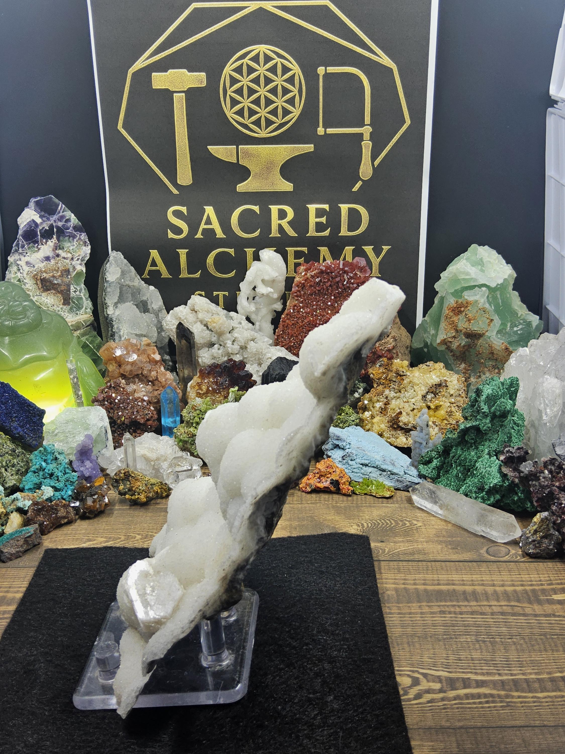 Calcite with Stilbite – United States – Wrangell, Alaska – Dramatic Sculptural Crystal Formation by Sacred Alchemy Studios