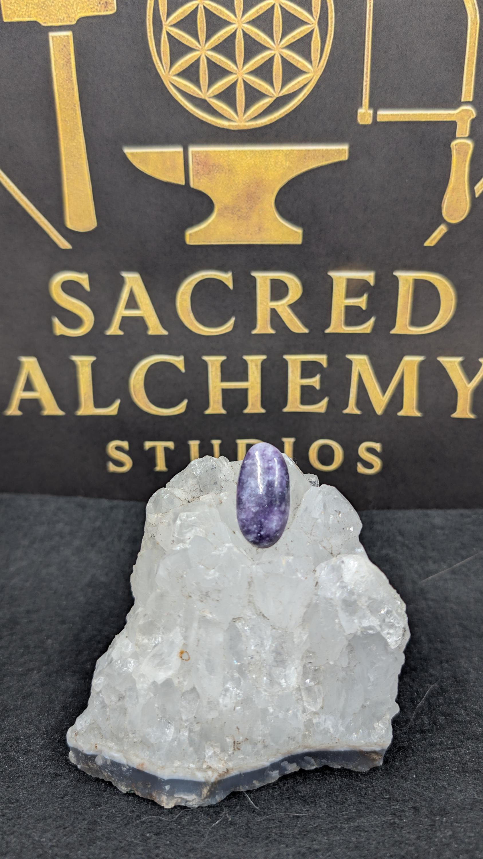 Lepidolite - India - 1 Cabochon Handcrafted by Sacred Alchemy Studios