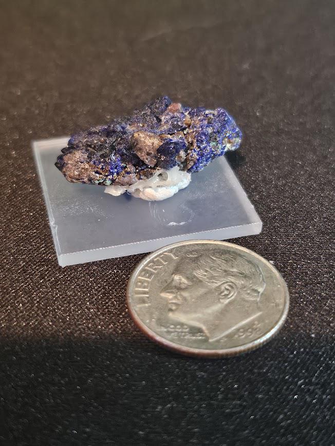 Azurite with Malachite and Calcite Crystals – Morenci Mine, Arizona by Sacred Alchemy Studios