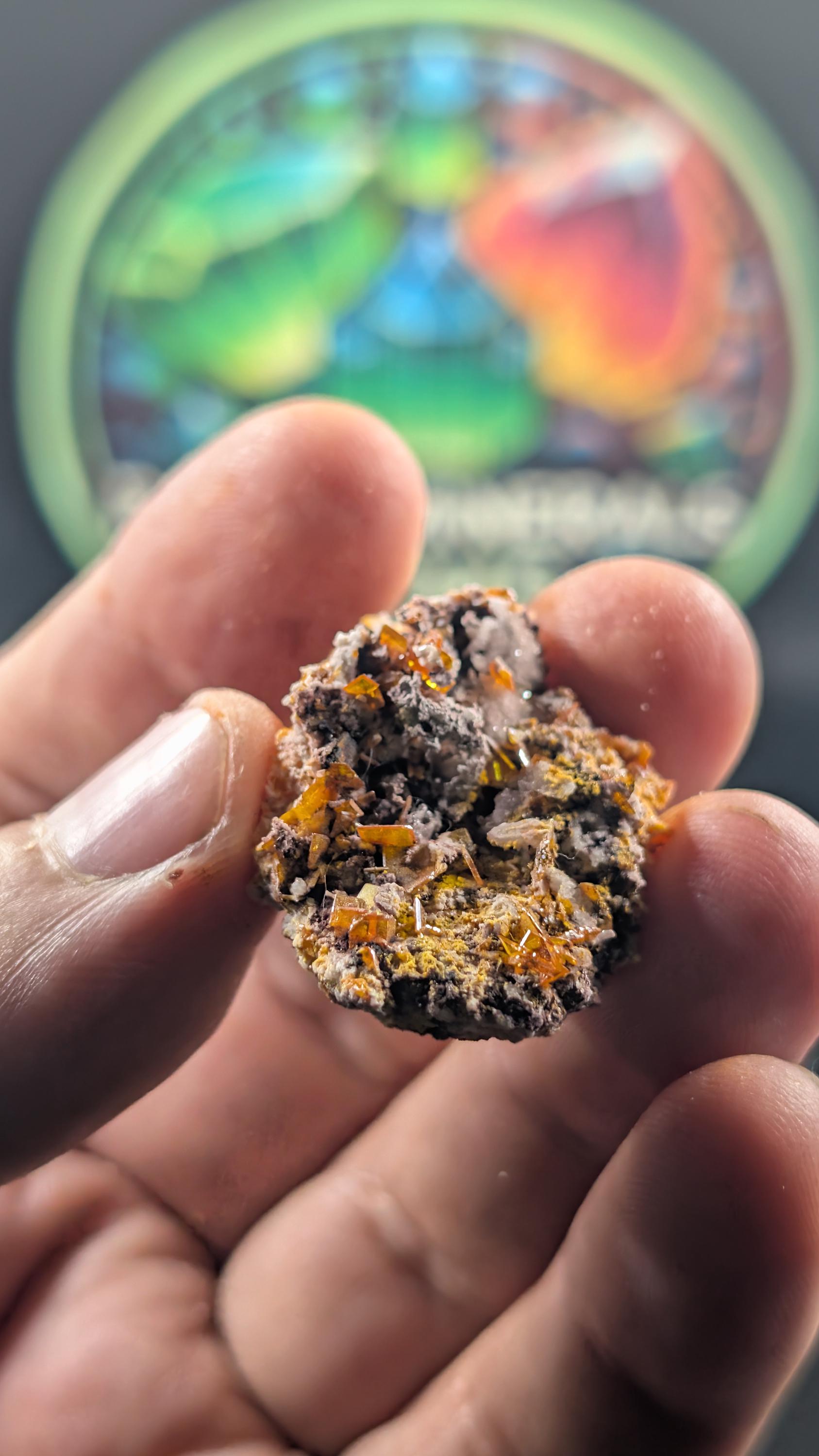 Wulfenite on Barite – Arizona - Rowell Mine, Maricopa County – Natural Specimen by Sacred Alchemy Studios