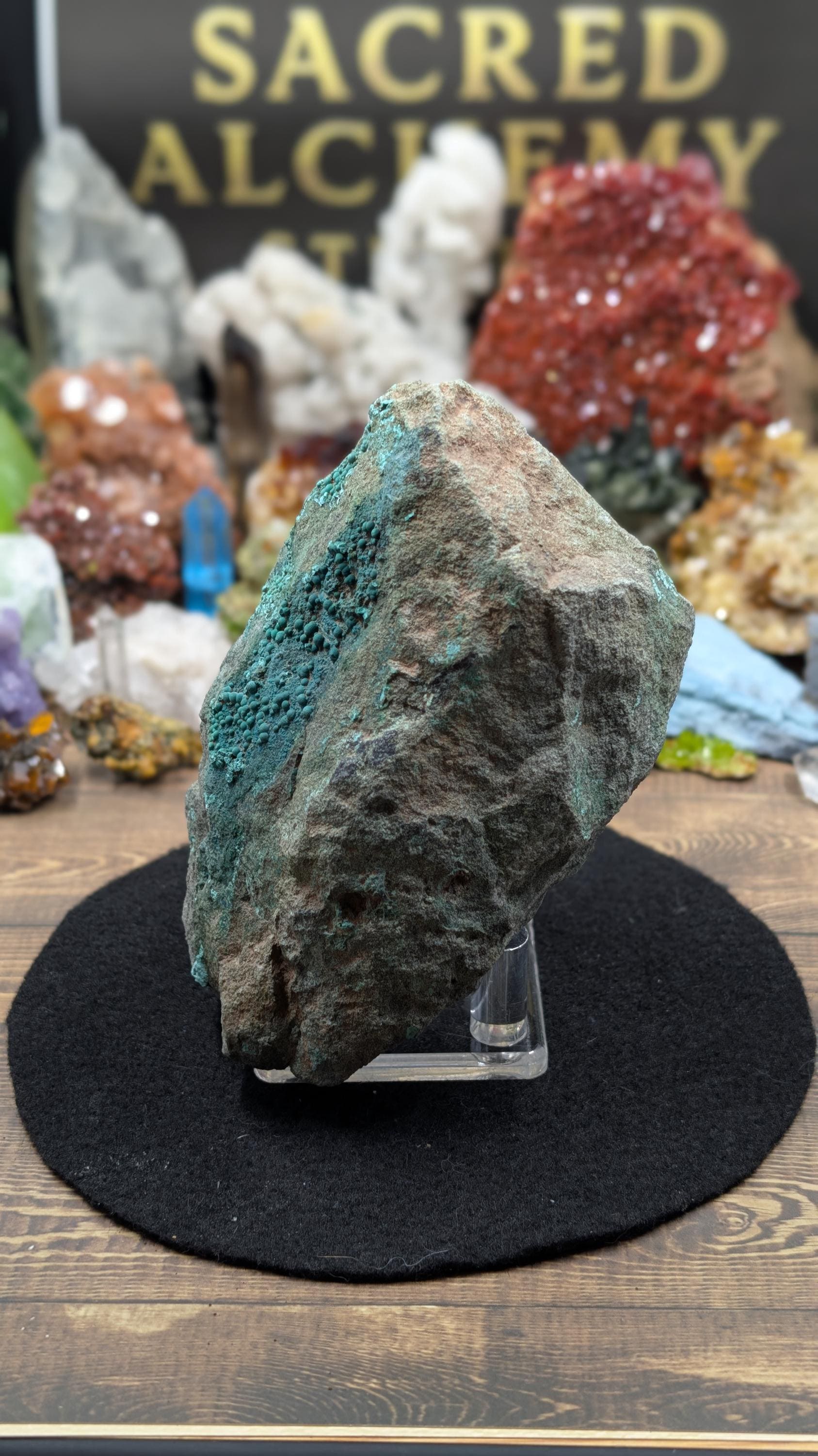 Pseudomalachite - North Arlington, New Jersey - Schuyler Copper Mine - Historic Rare First Copper Mine in US - 769 grams by Sacred Alchemy Studios