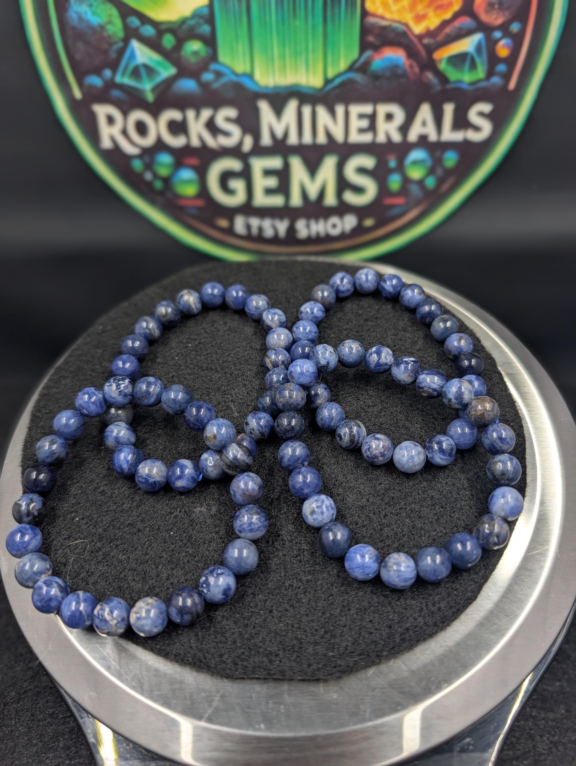Sodalite Bracelet – 8mm Beads – Brazil - 1 pc by Sacred Alchemy Studios