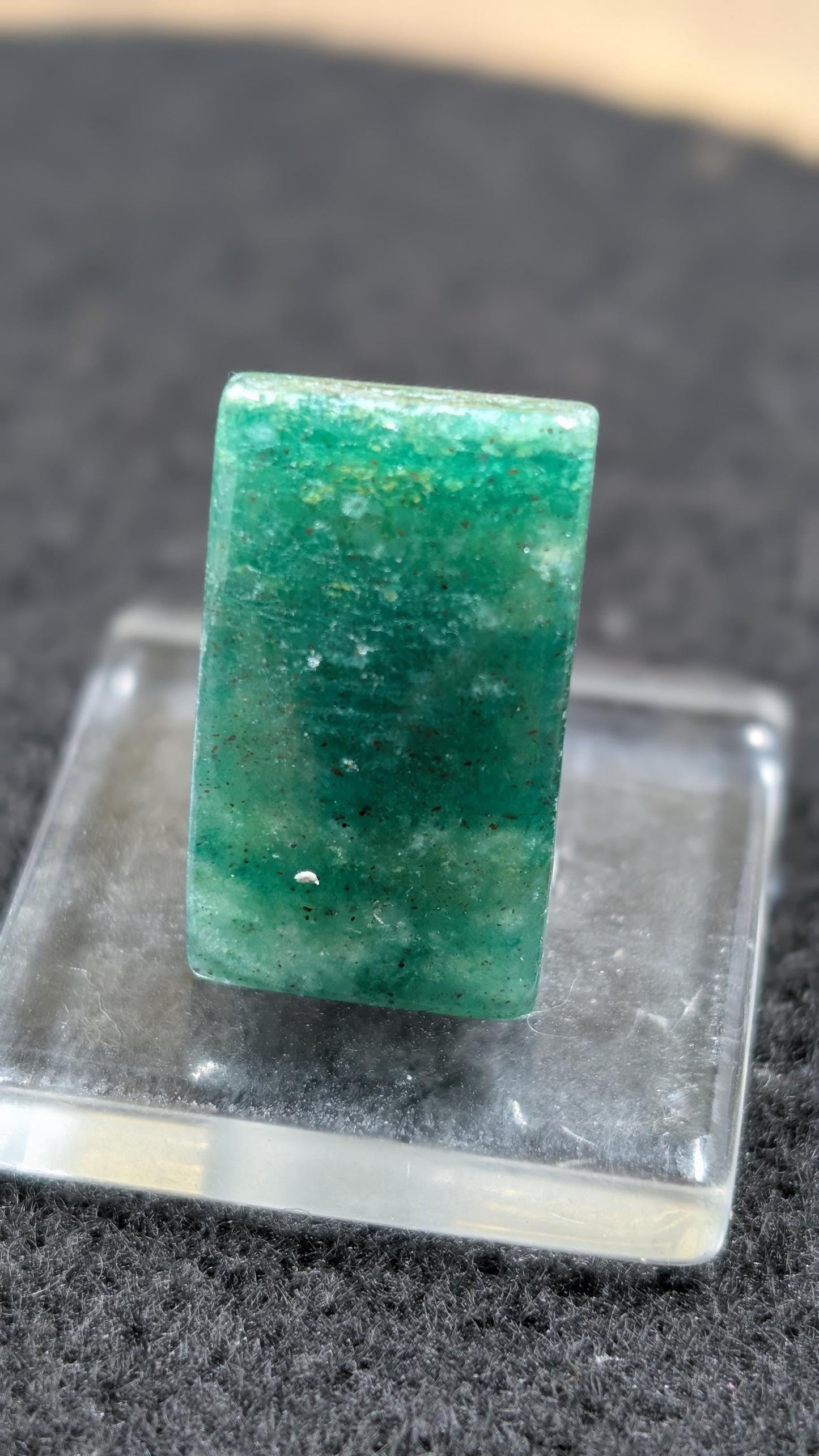 Green Aventurine - Karnataka, India - Cabochon Pair - Matched Deep Green with Natural Mica Sparkle