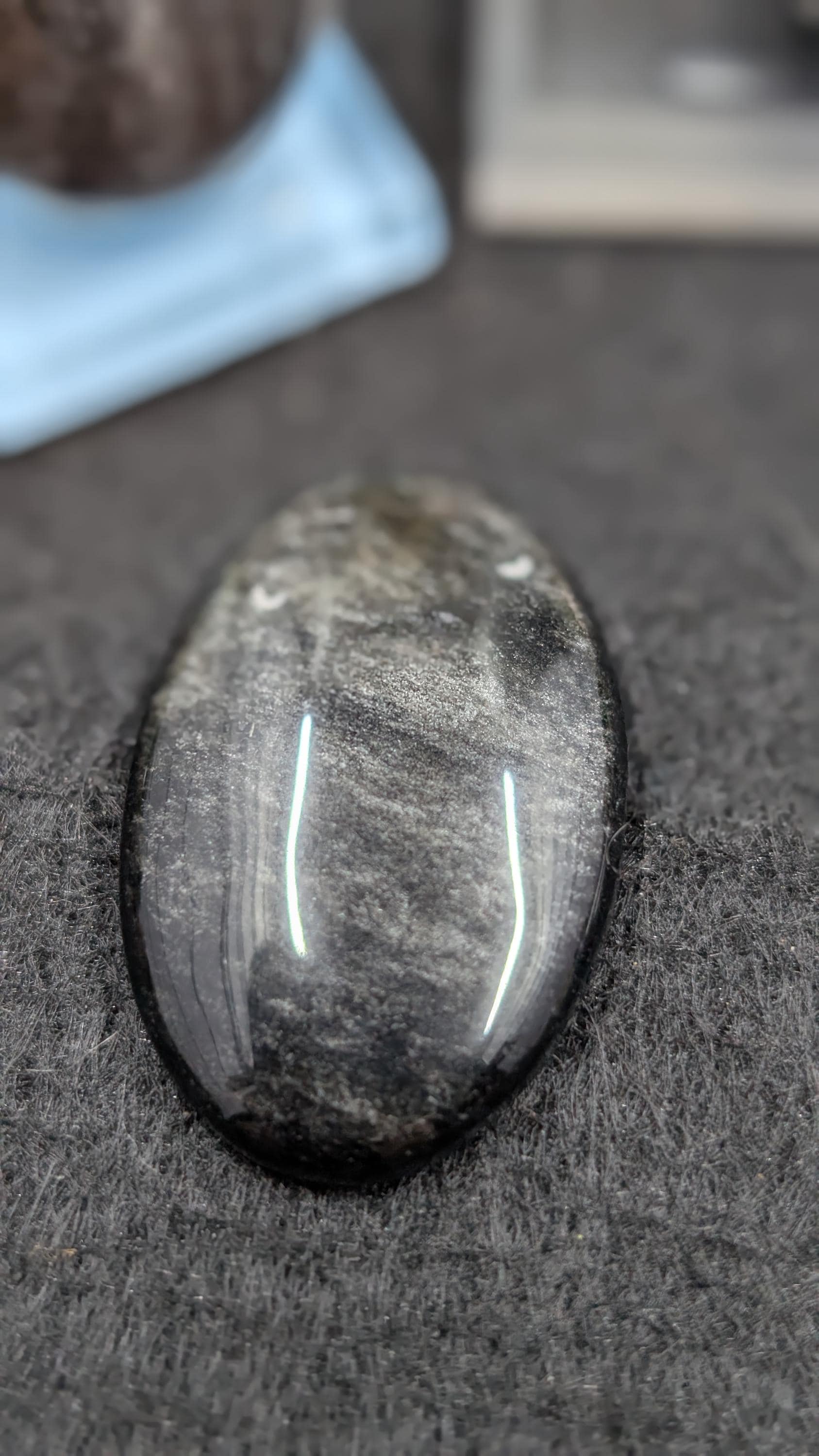 Obsidian - Silver Sheen - Mined in Guadalajara - 1 Cabochon - Natural Metallic Luster by Sacred Alchemy Studios