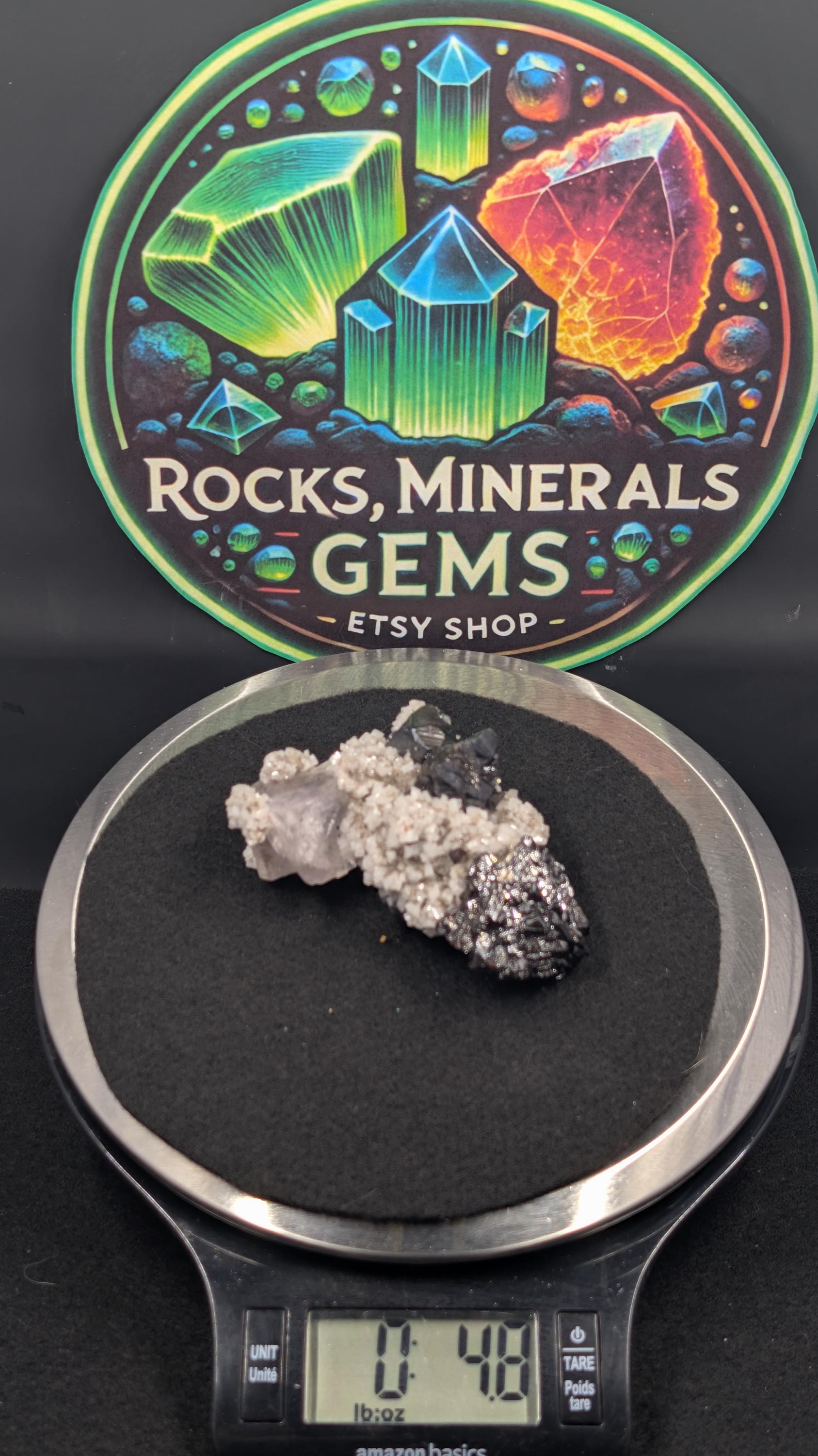 Sphalerite with Purple Fluorite on Dolomite by Sacred Alchemy Studios