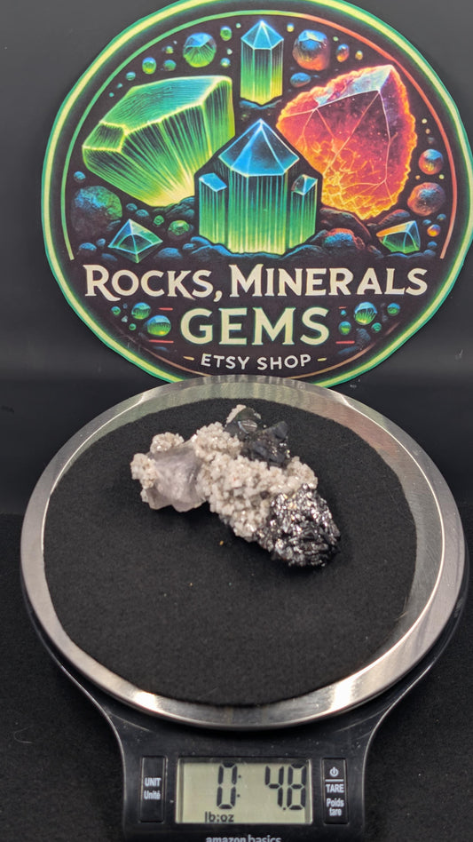 Sphalerite with Purple Fluorite on Dolomite