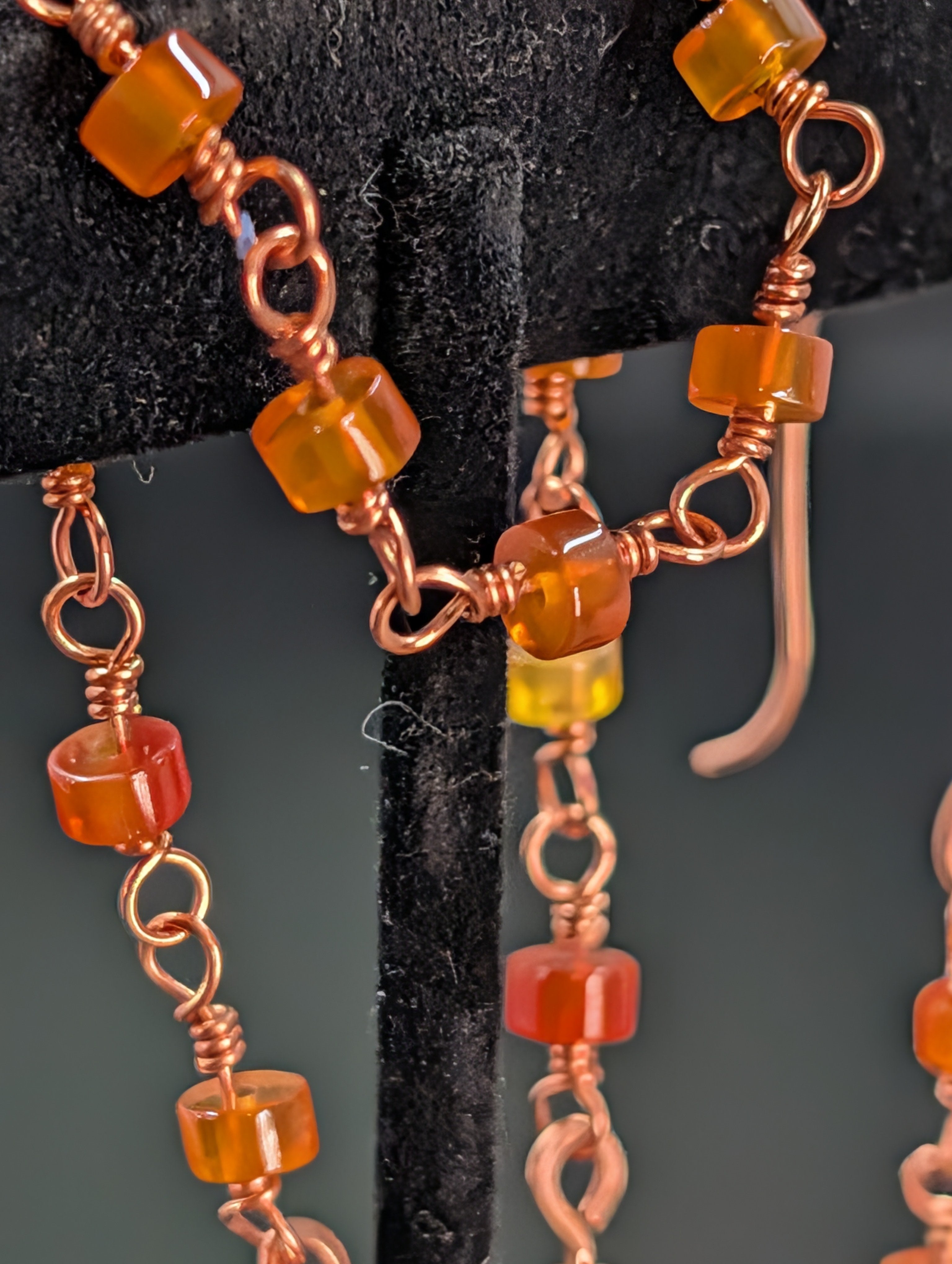 Carnelian And Copper Earrings And Bracelet Set One Of A Kind Handmade Jewelry Collection by Sacred Alchemy Studios