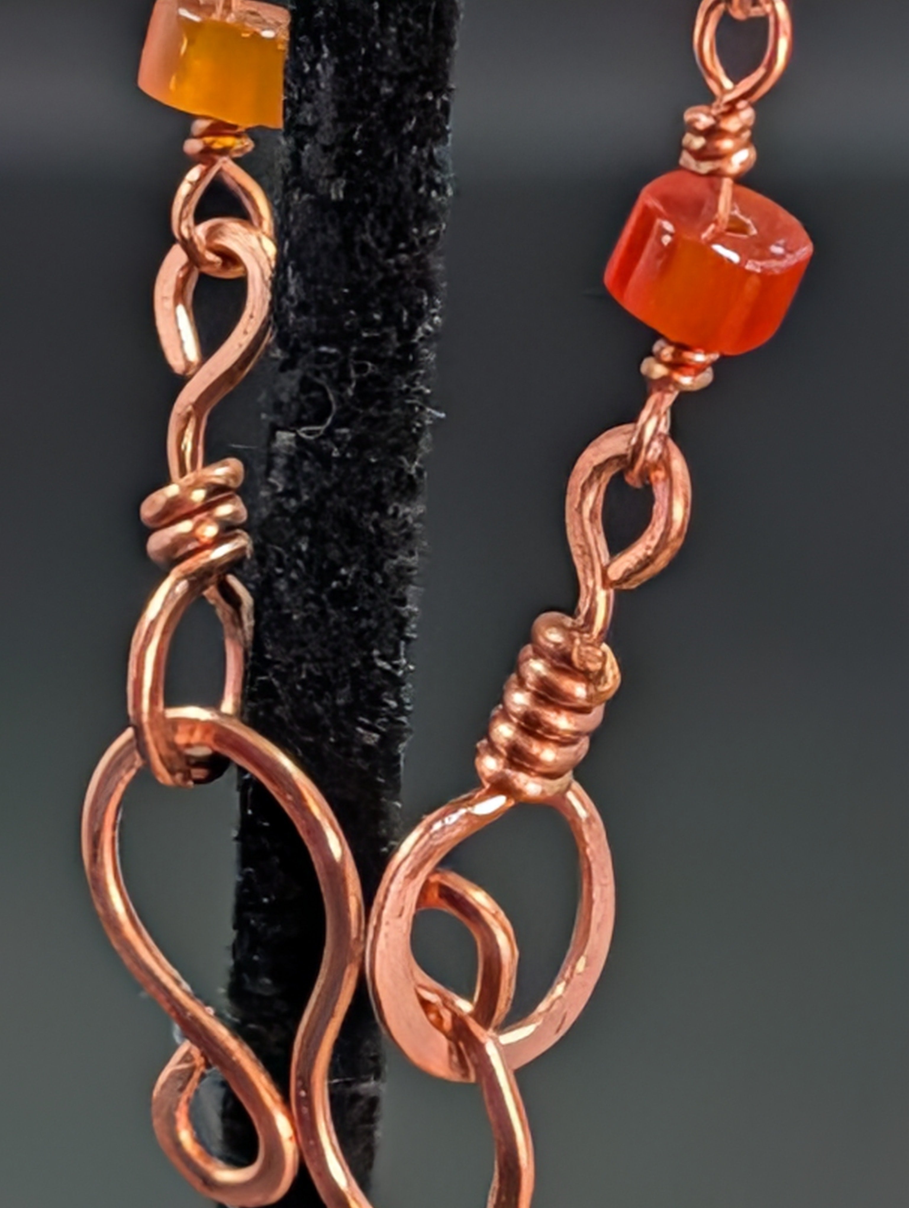 Carnelian And Copper Earrings And Bracelet Set One Of A Kind Handmade Jewelry Collection by Sacred Alchemy Studios