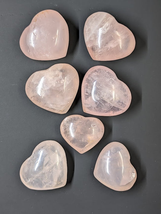 Rose Quartz Hearts – Mined in Brazil – Natural Soft Pink Color - 1 Heart
