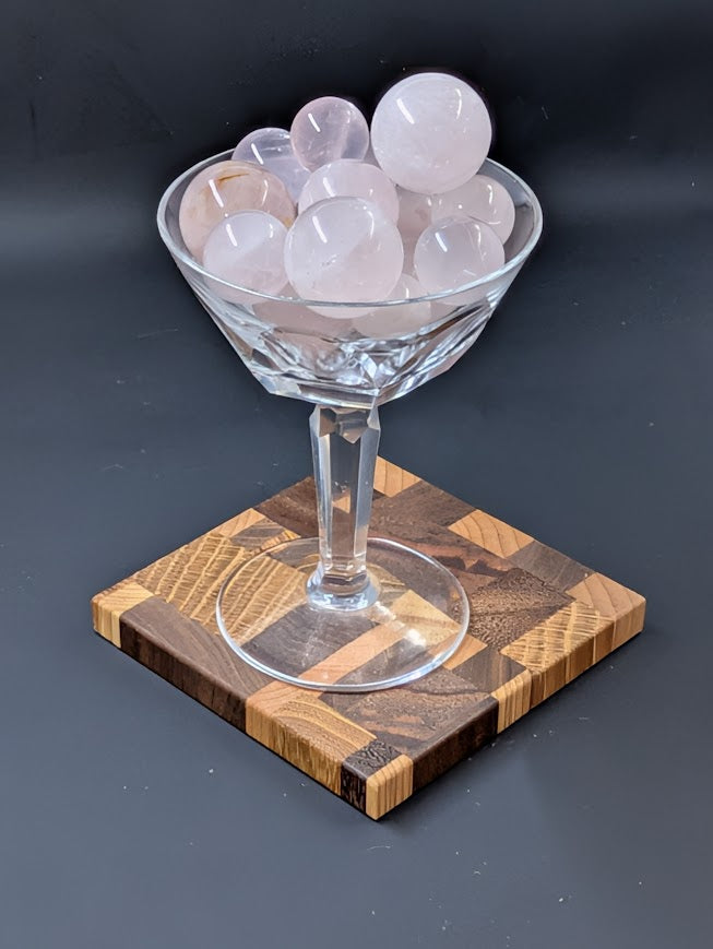Rose Quartz Spheres – Mined in Brazil – Natural Soft Pink Color - 3 Stones by Sacred Alchemy Studios