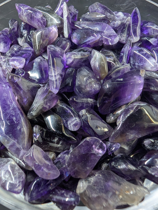Amethyst Small Spear Tumbled - Rwanda - Top Grade - 100 grams