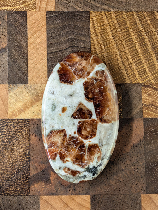 Wollastonite and Garnet Cabochon