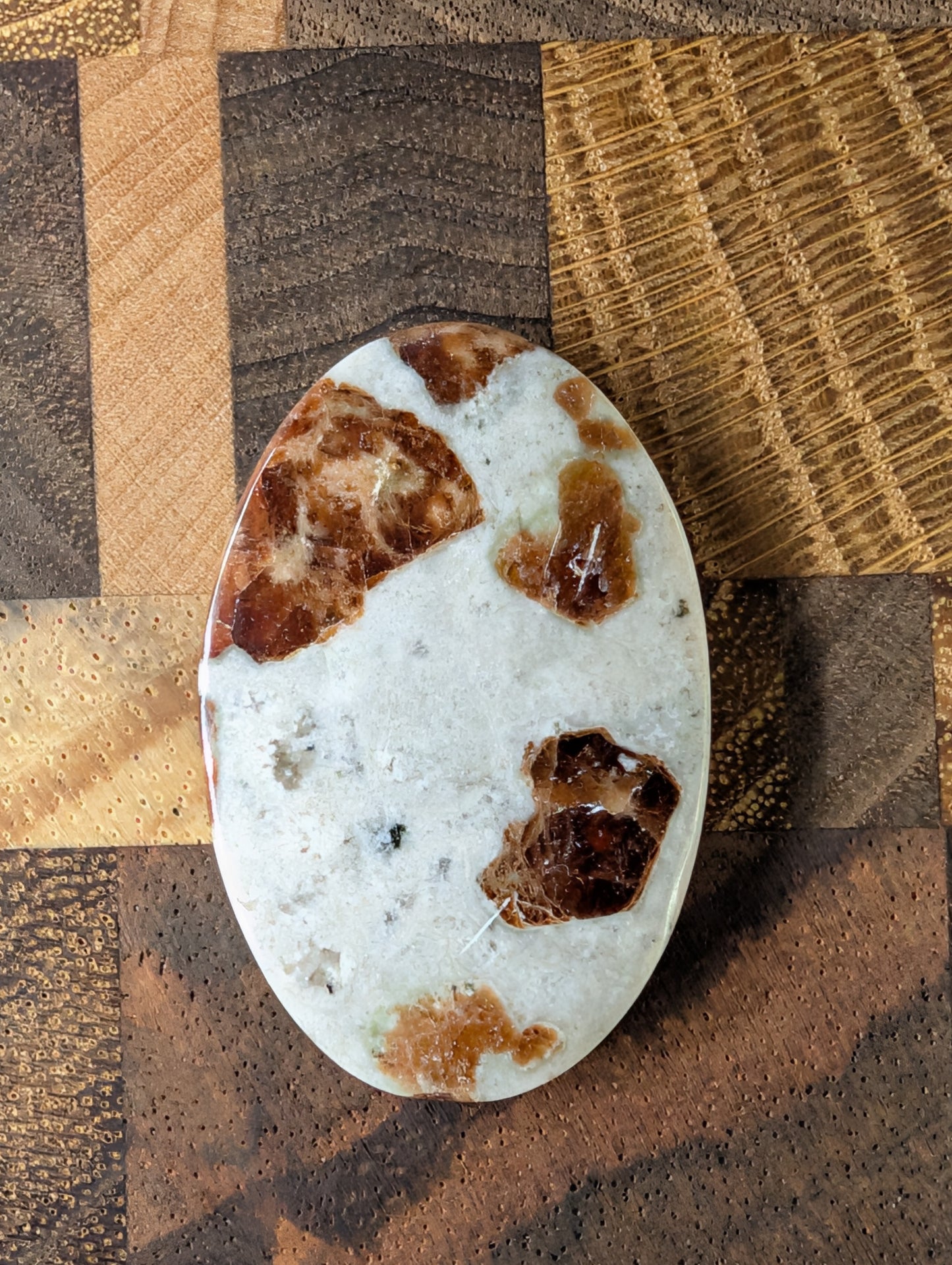 Wollastonite and Garnet Cabochon