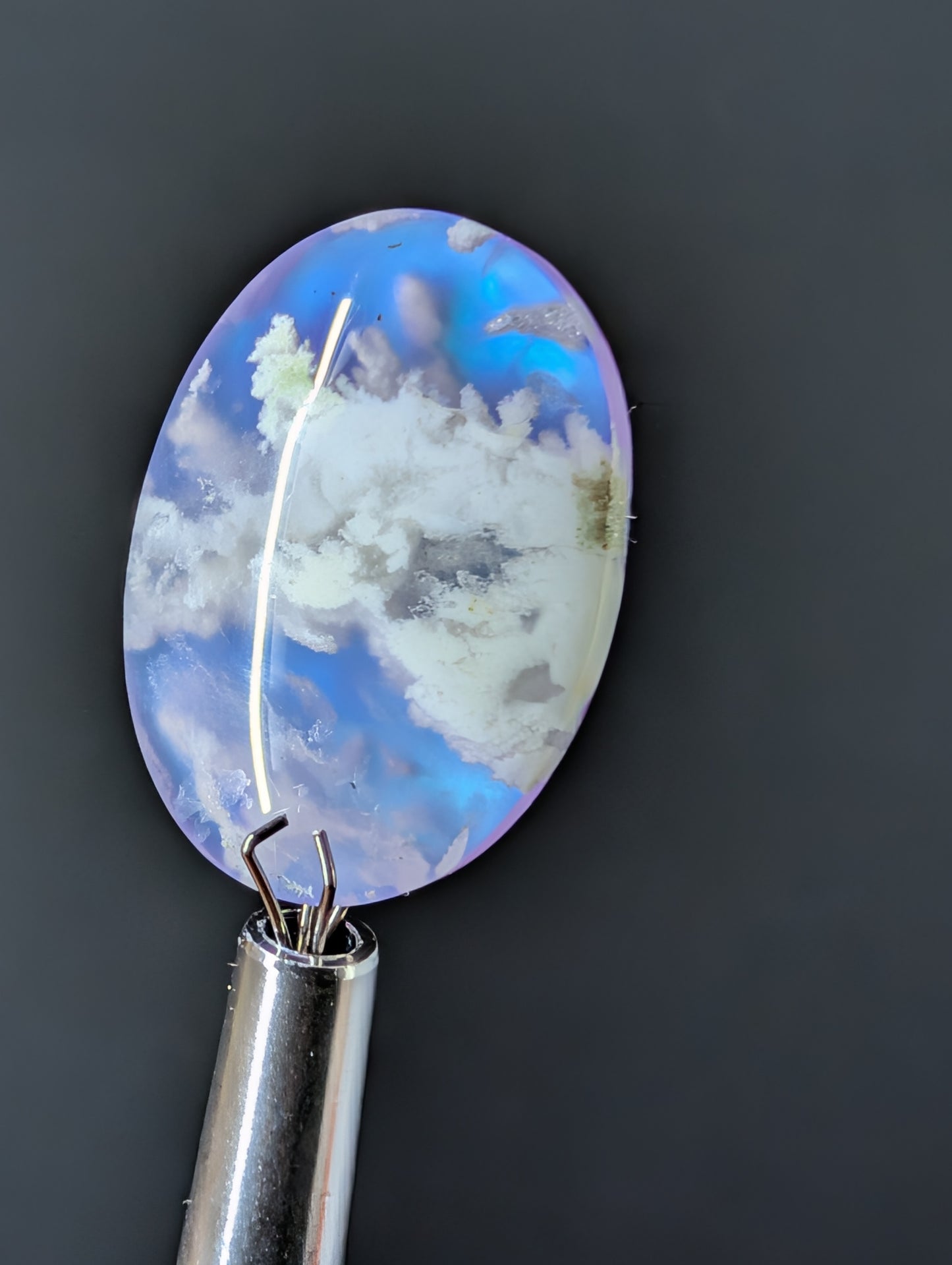 Purple Plume Aurora Doublet Cabochon