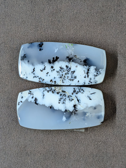 Scenic Dendritic Opal – Madagascar – 3pc Pendant and Earring Set - Top Grade