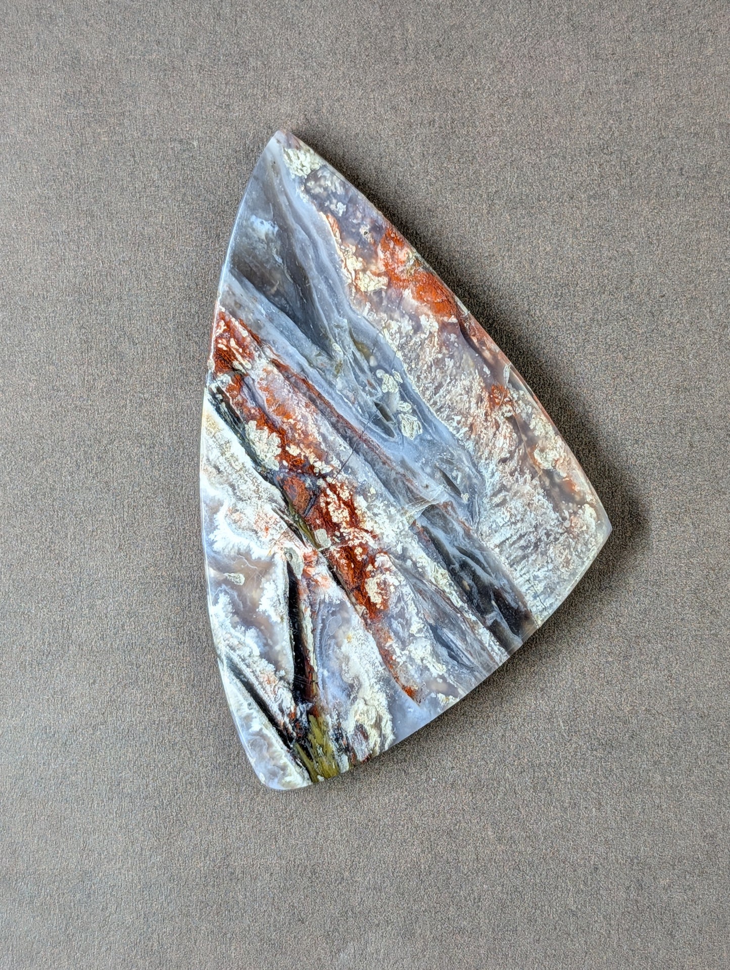 Iron Plume Agate Cabochon