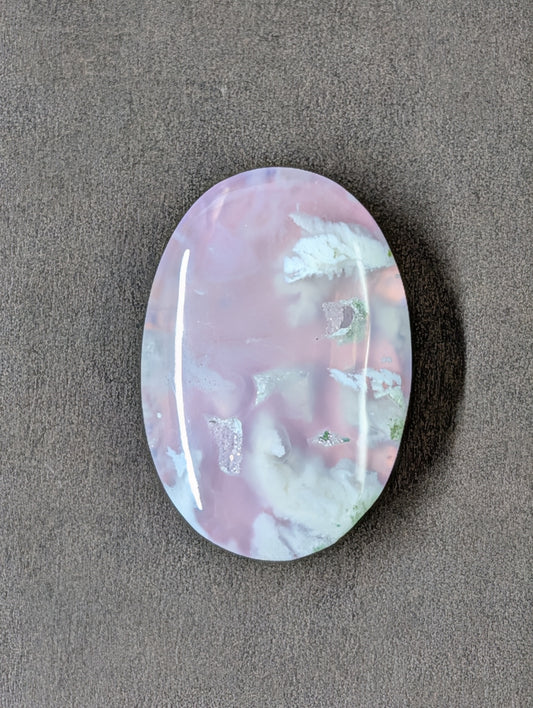 Pink Plume Aurora Doublet Cabochon