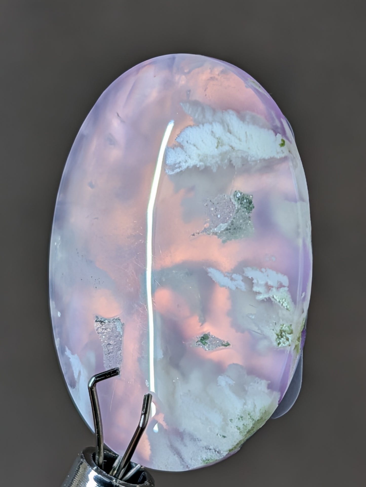 Pink Plume Aurora Doublet Cabochon