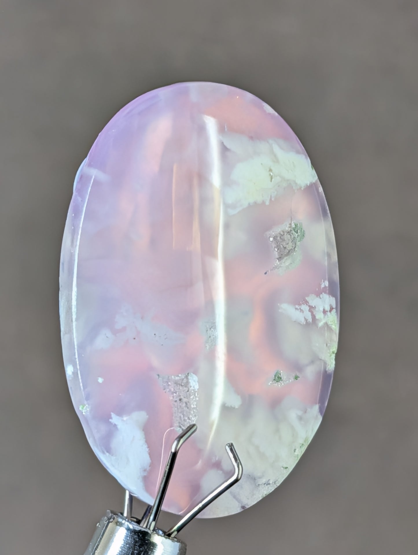 Pink Plume Aurora Doublet Cabochon