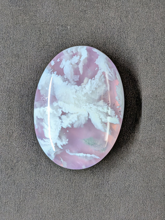 Pink Plume Aurora Doublet Cabochon
