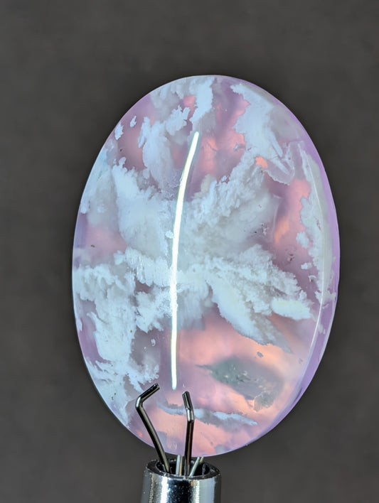 Pink Plume Aurora Doublet Cabochon