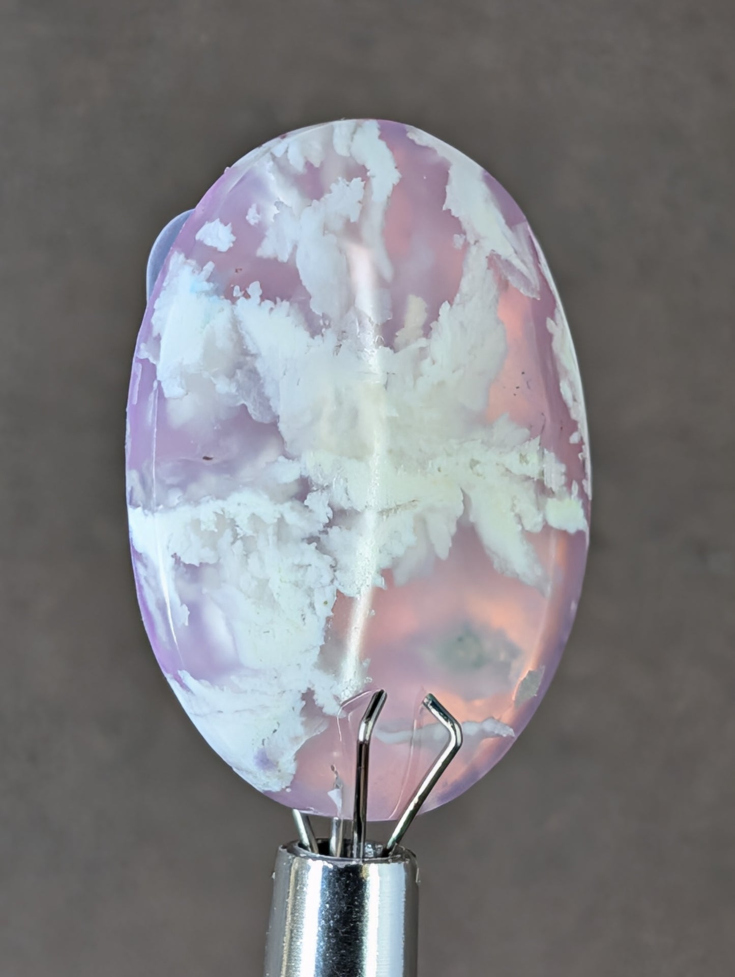 Pink Plume Aurora Doublet Cabochon