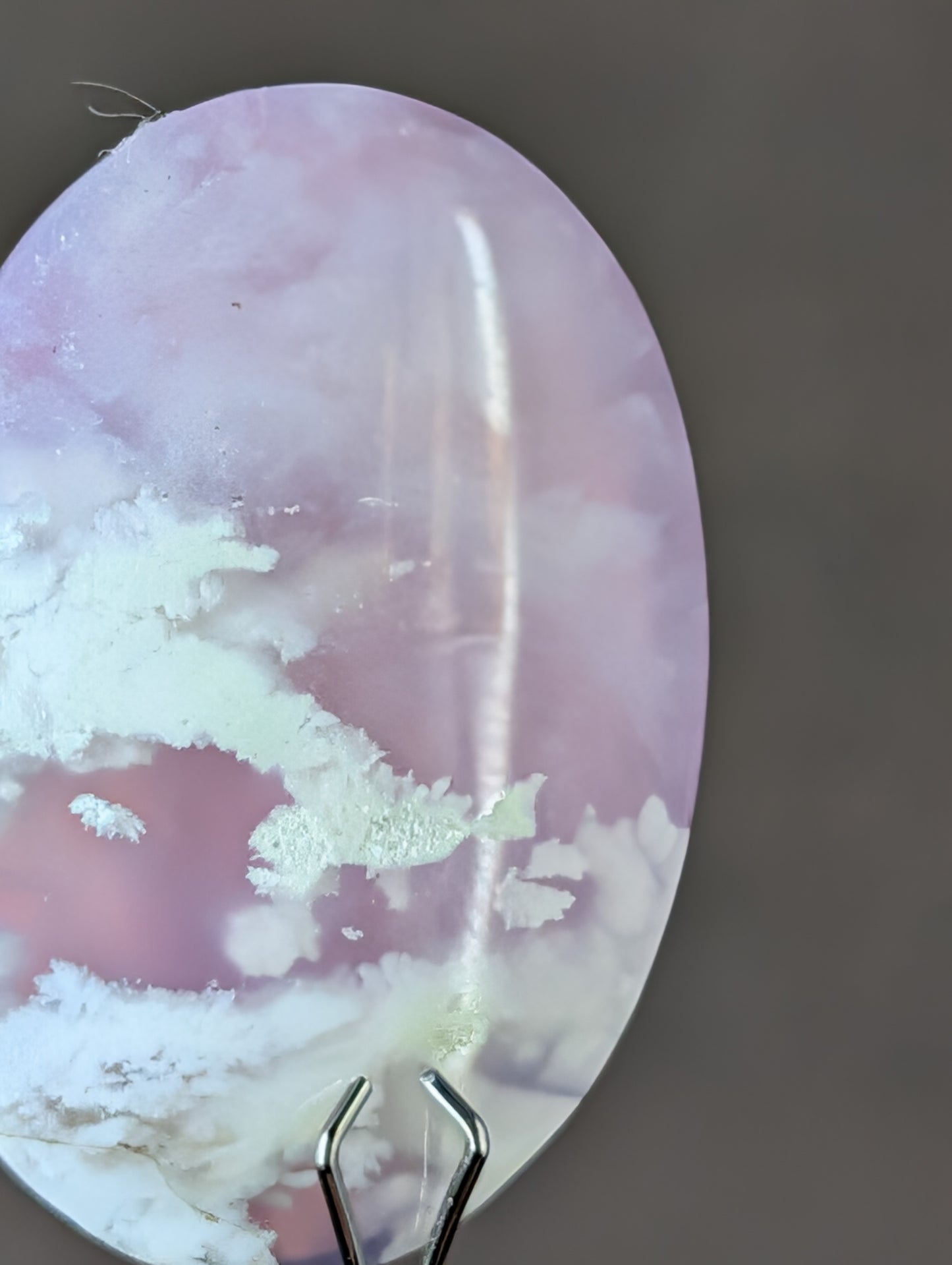 Pink Plume Aurora Doublet Cabochon