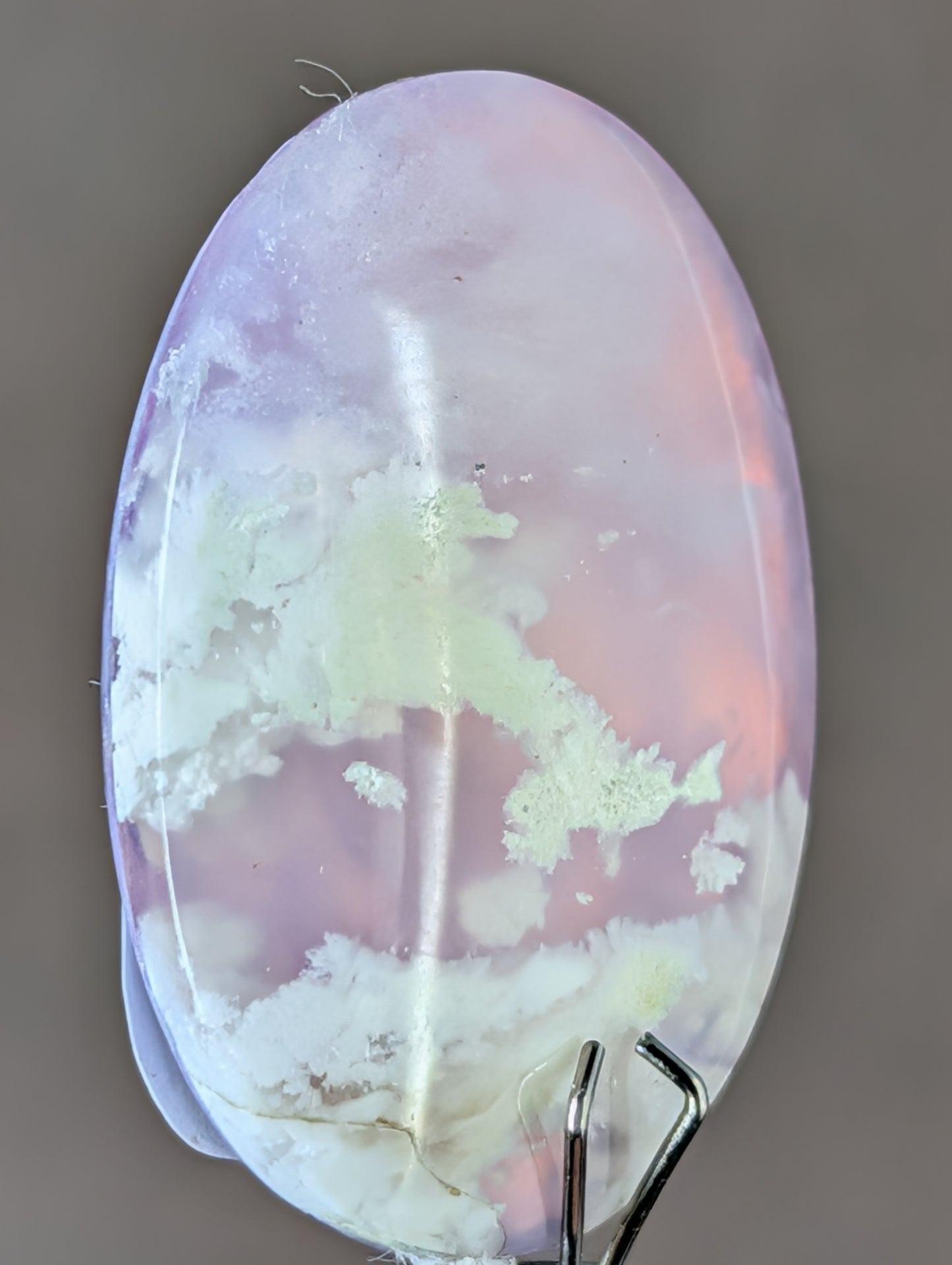 Pink Plume Aurora Doublet Cabochon