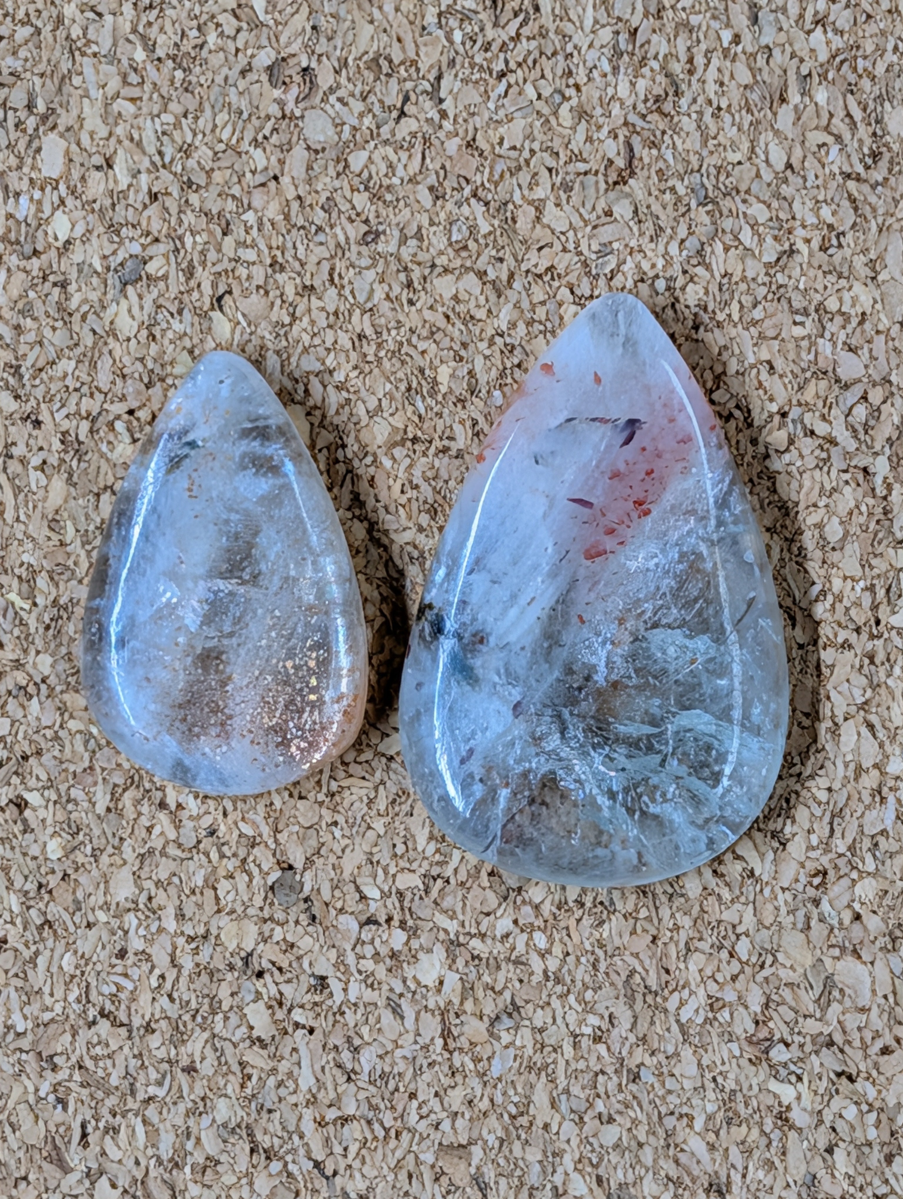 Aquamarine & Sunstone Drop-Tier Cabochons by Sacred Alchemy Studios