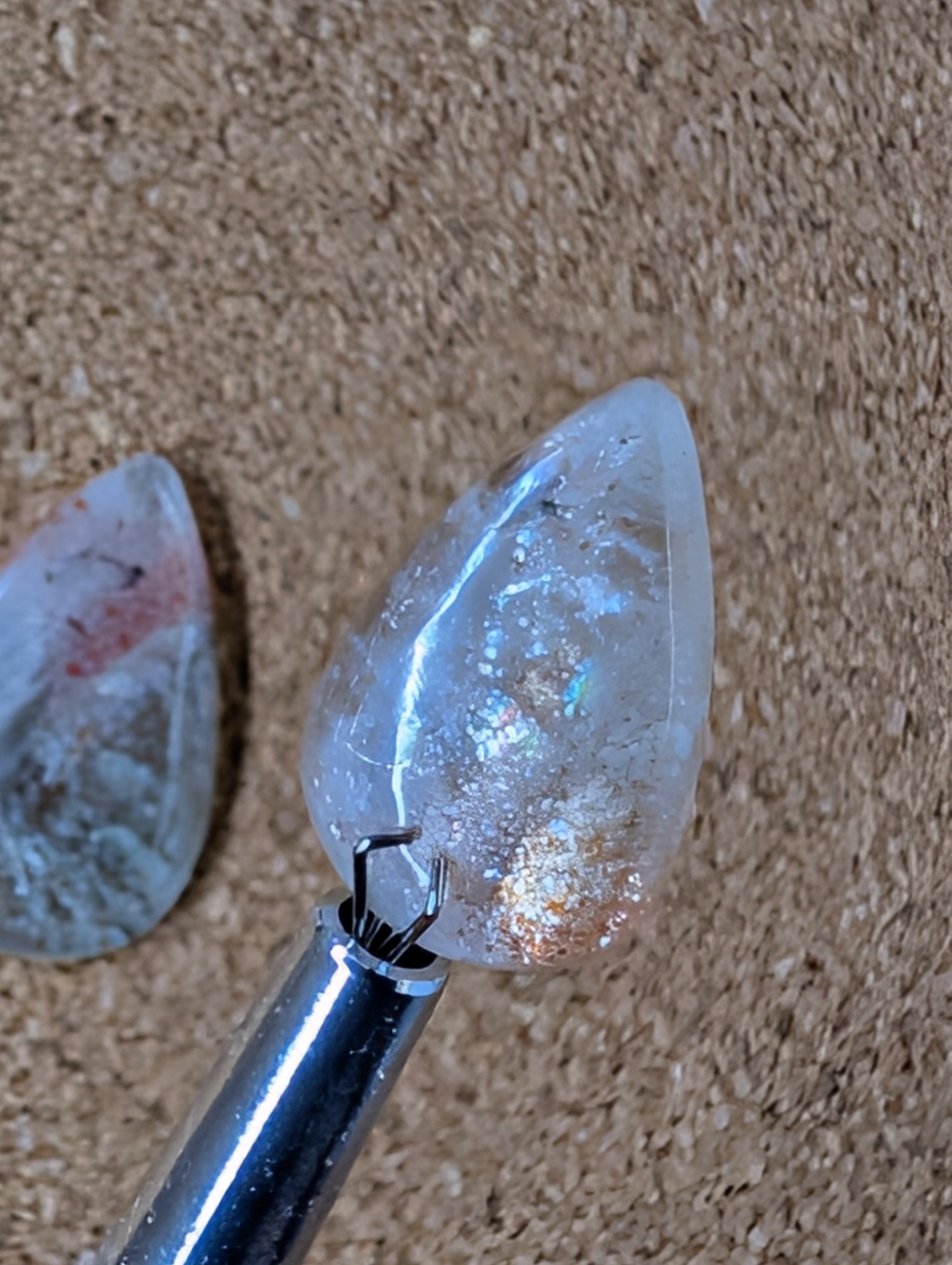 Aquamarine & Sunstone Drop-Tier Cabochons by Sacred Alchemy Studios
