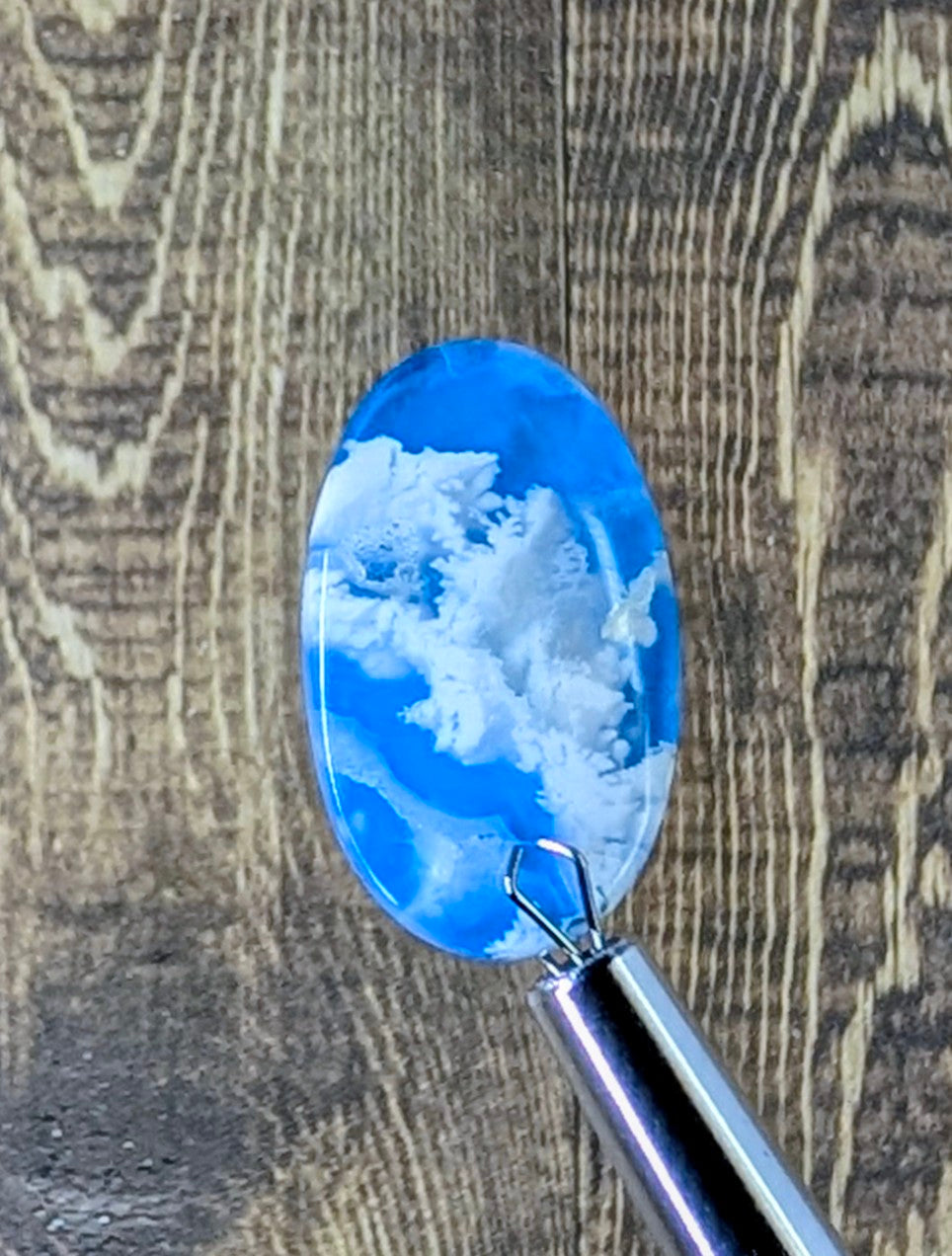 Blue Plume Aurora Doublet Cabochon