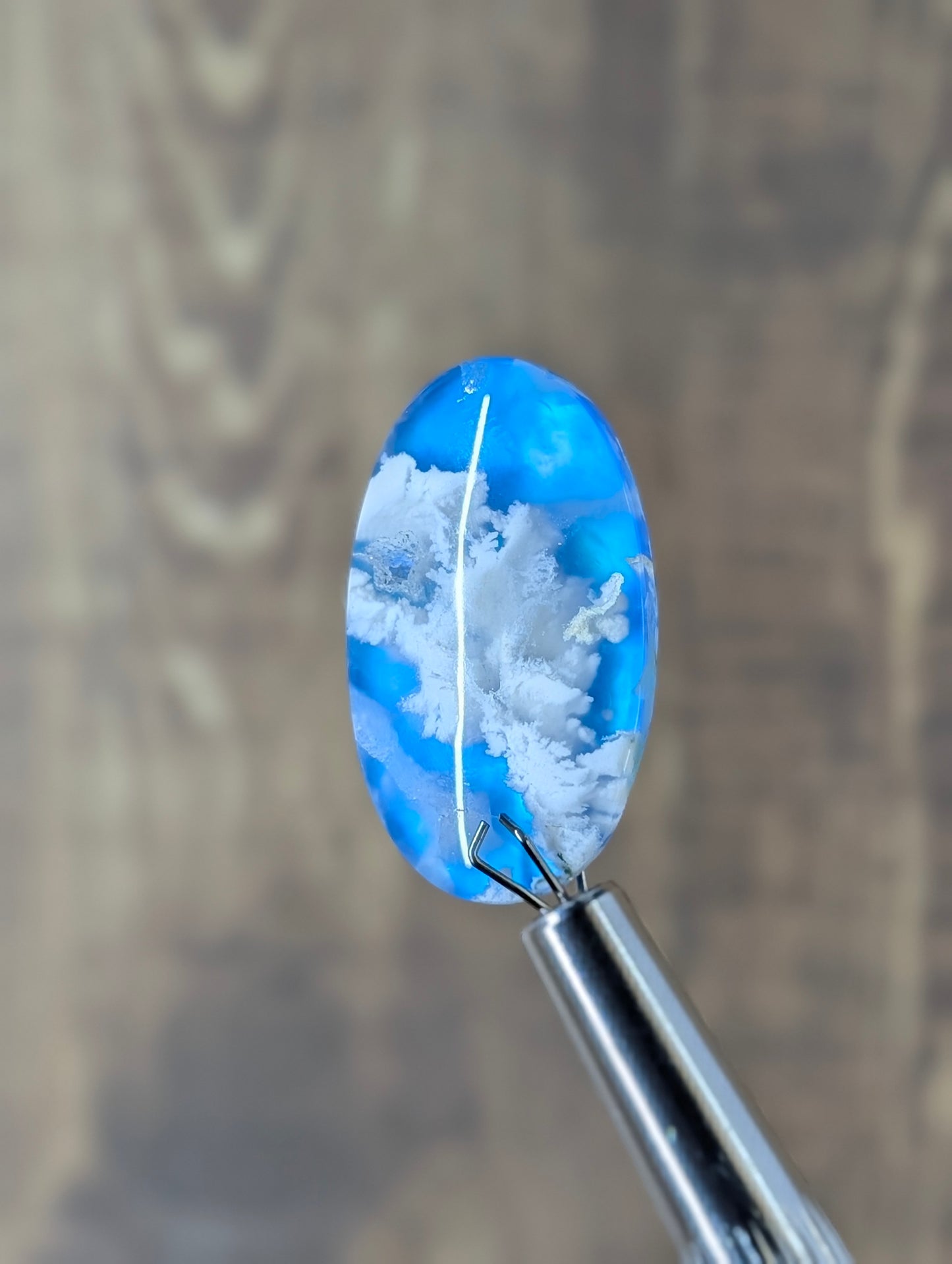 Blue Plume Aurora Doublet Cabochon